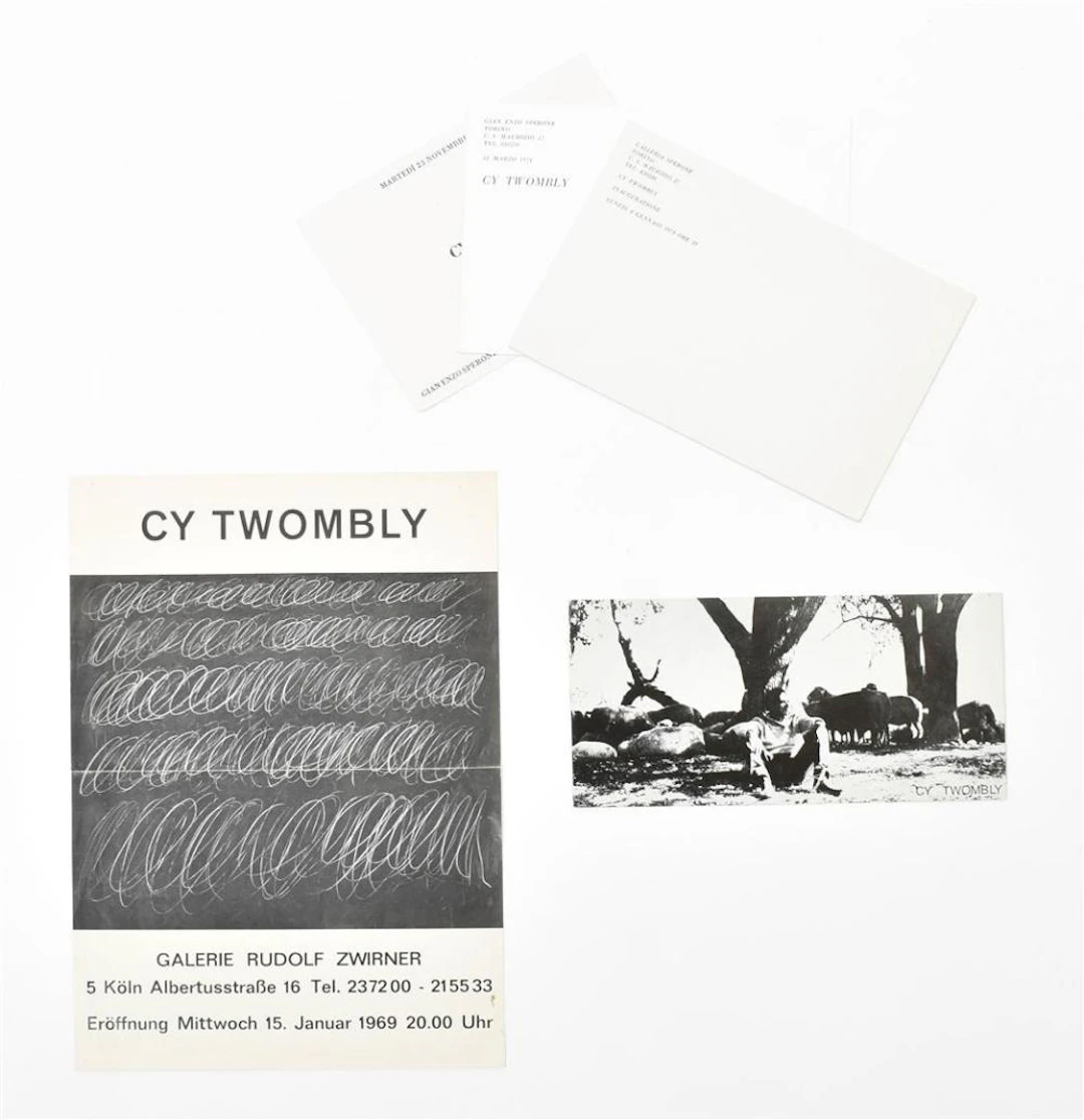 CY TWOMBLY POSTER AND CARDS, 1969- 1976