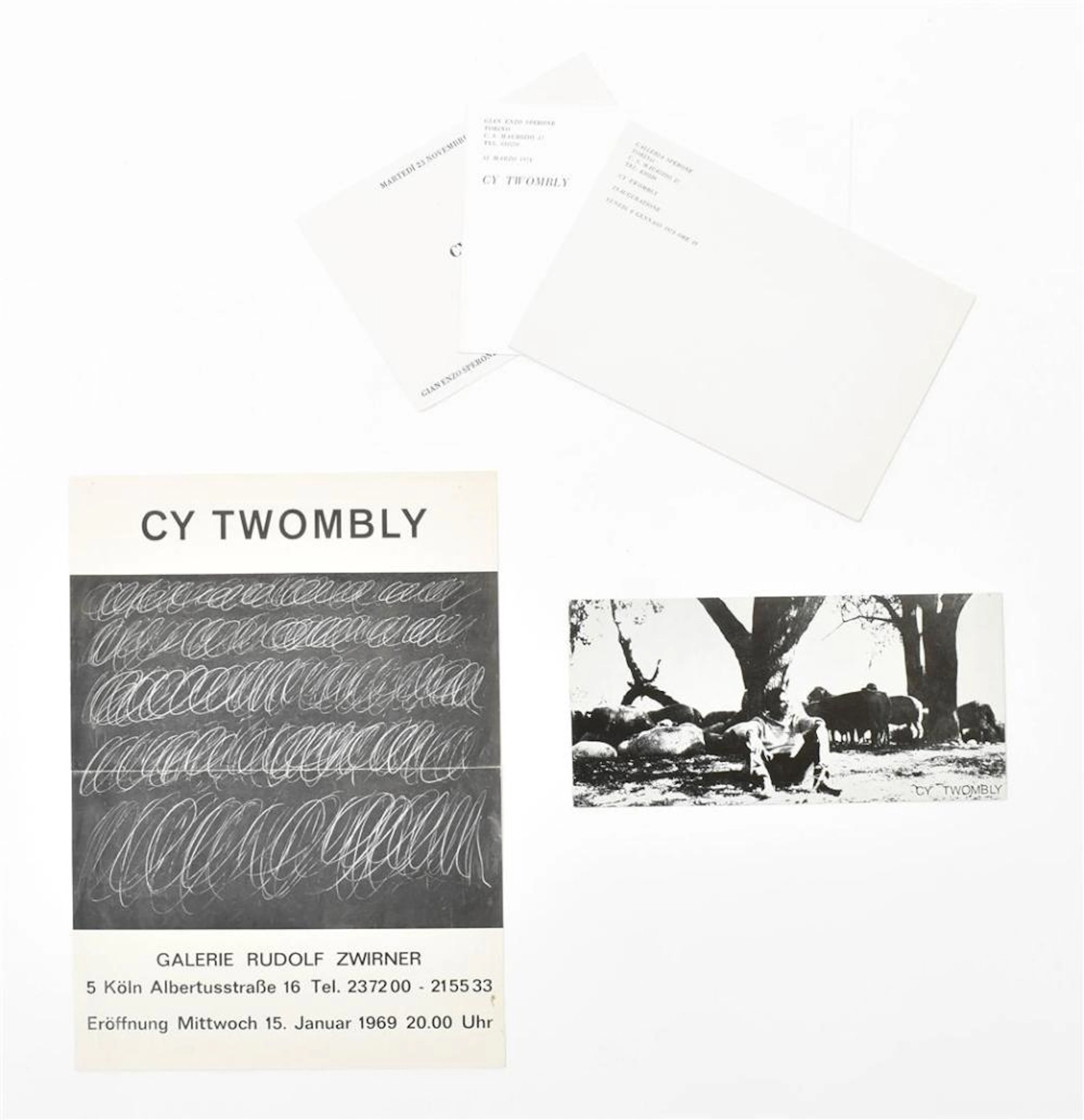 CY TWOMBLY POSTER AND CARDS, 1969- 1976