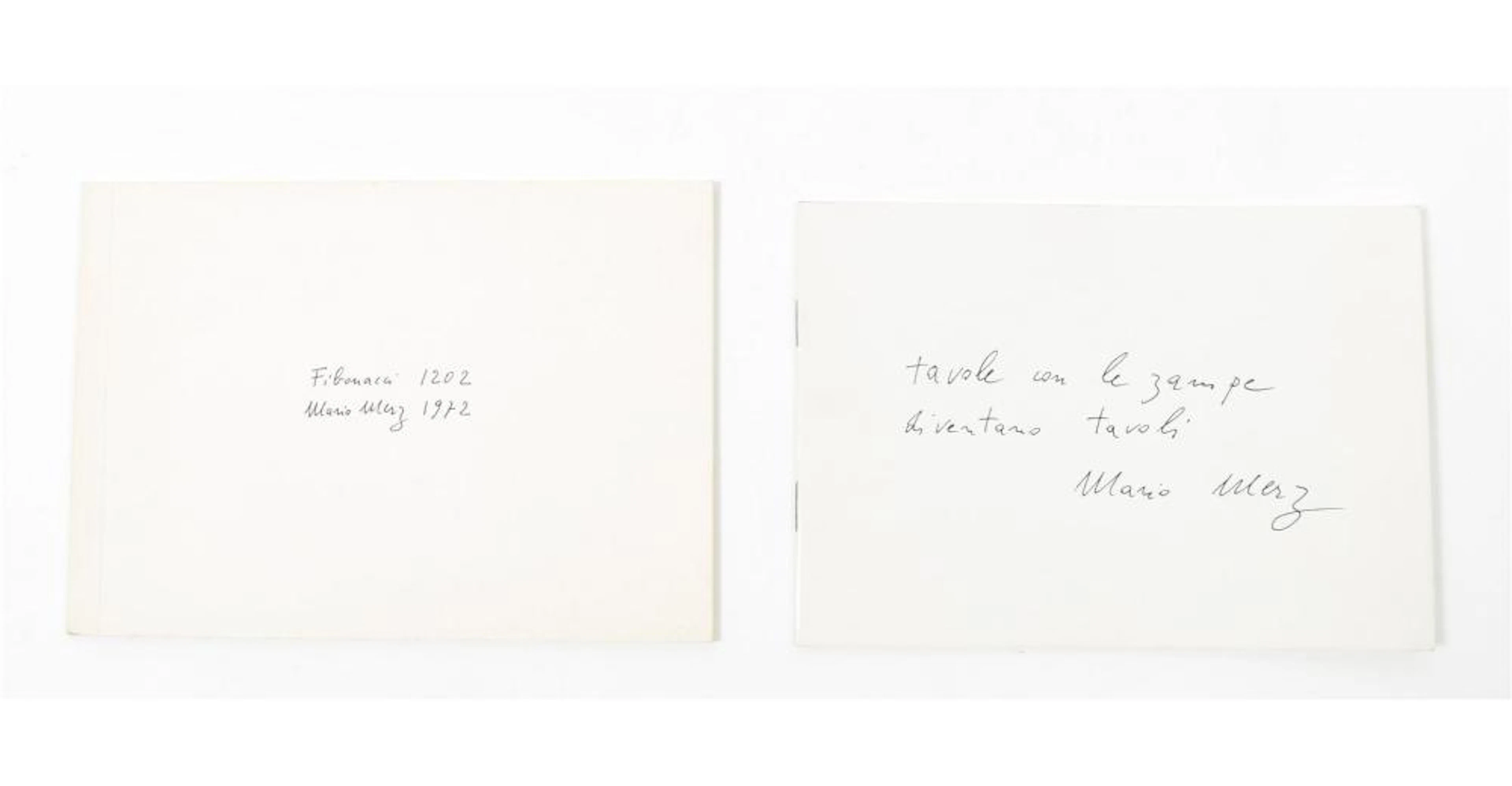 [1970S] MARIO MERZ, 2 ARTISTS' BOOKS