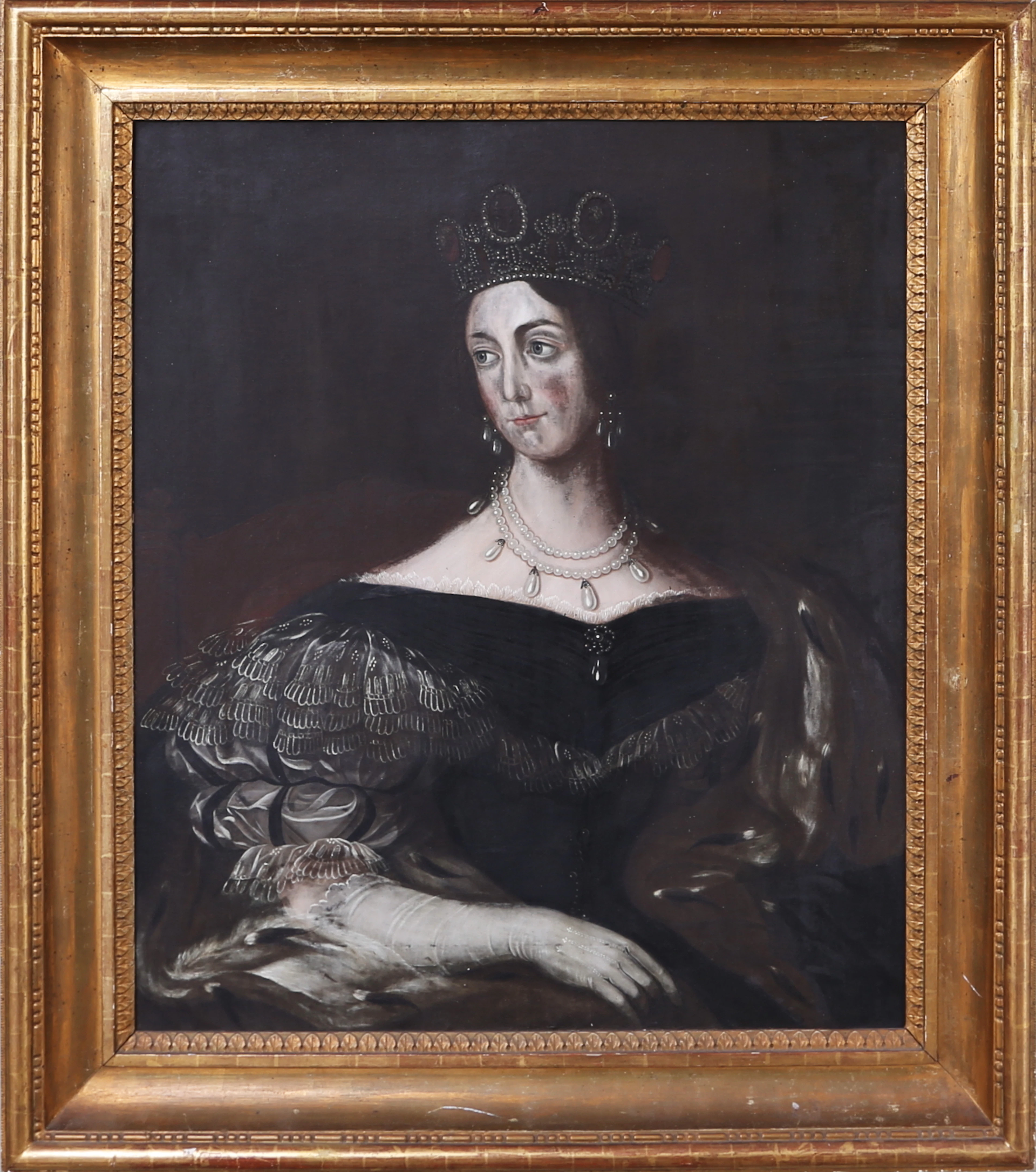 OKÄND KONSTNÄR. Porträtt, Drottning Josefina, olja på duk, 18/1900-tal.