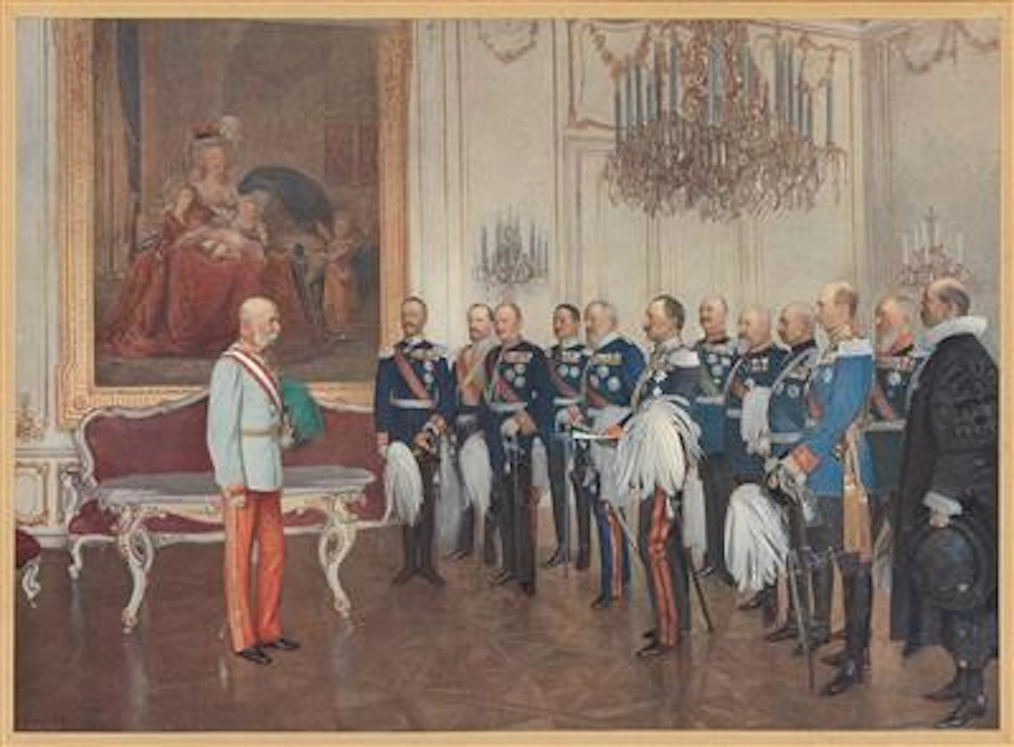 The German confederation princes honour Emperor Franz Joseph I on