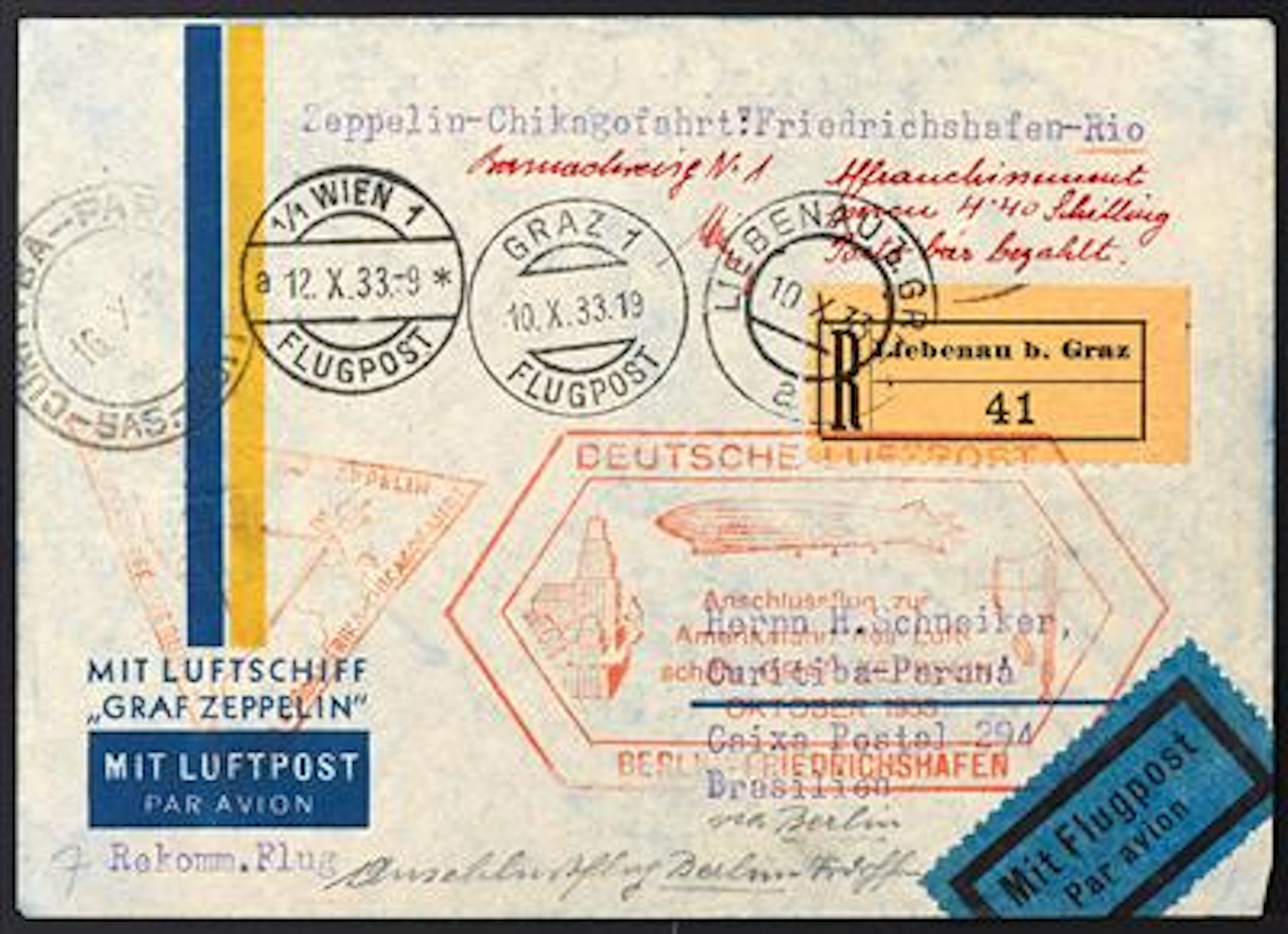 Poststück - Zeppelinpost