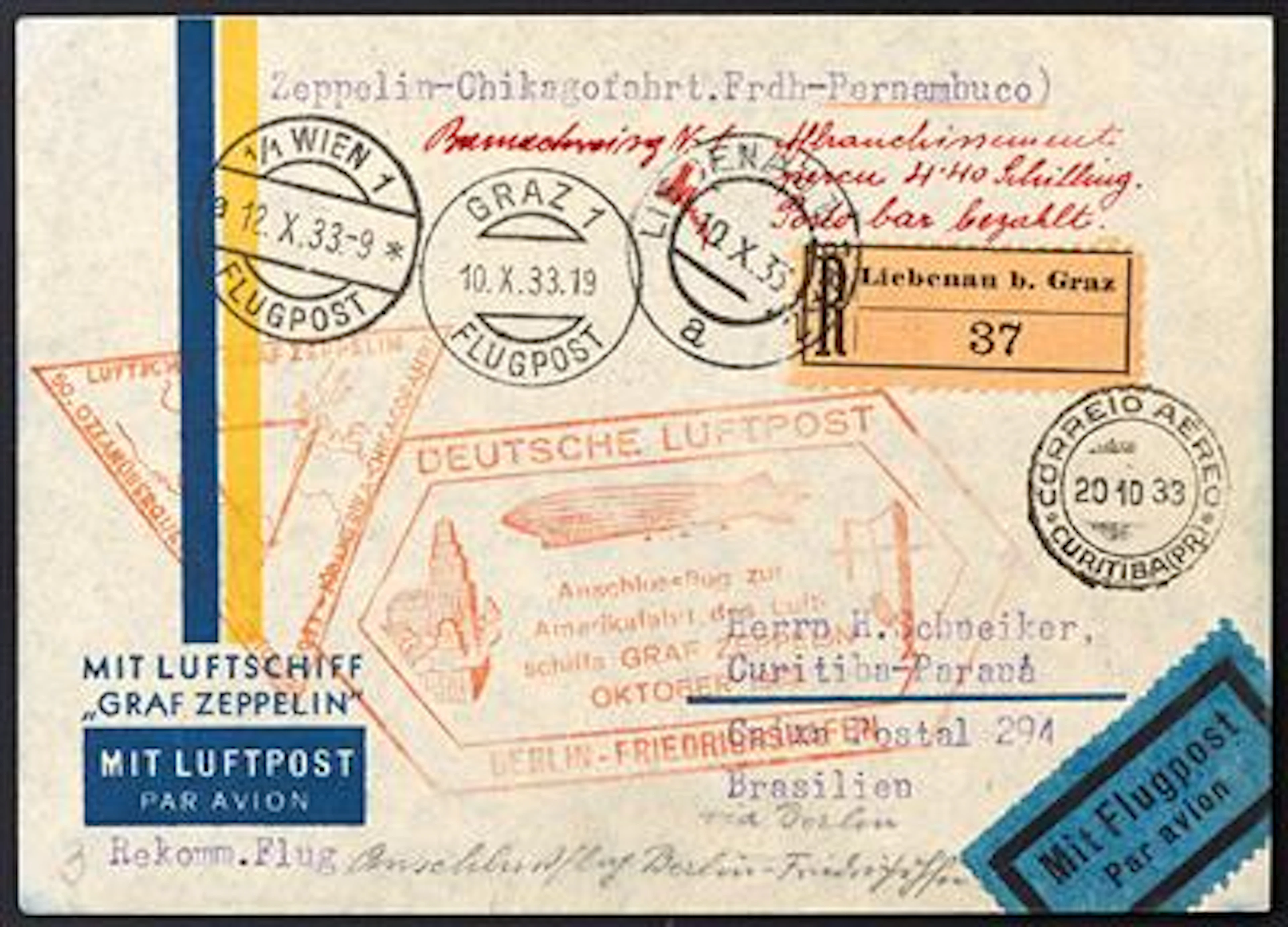 Poststück - Zeppelinpost