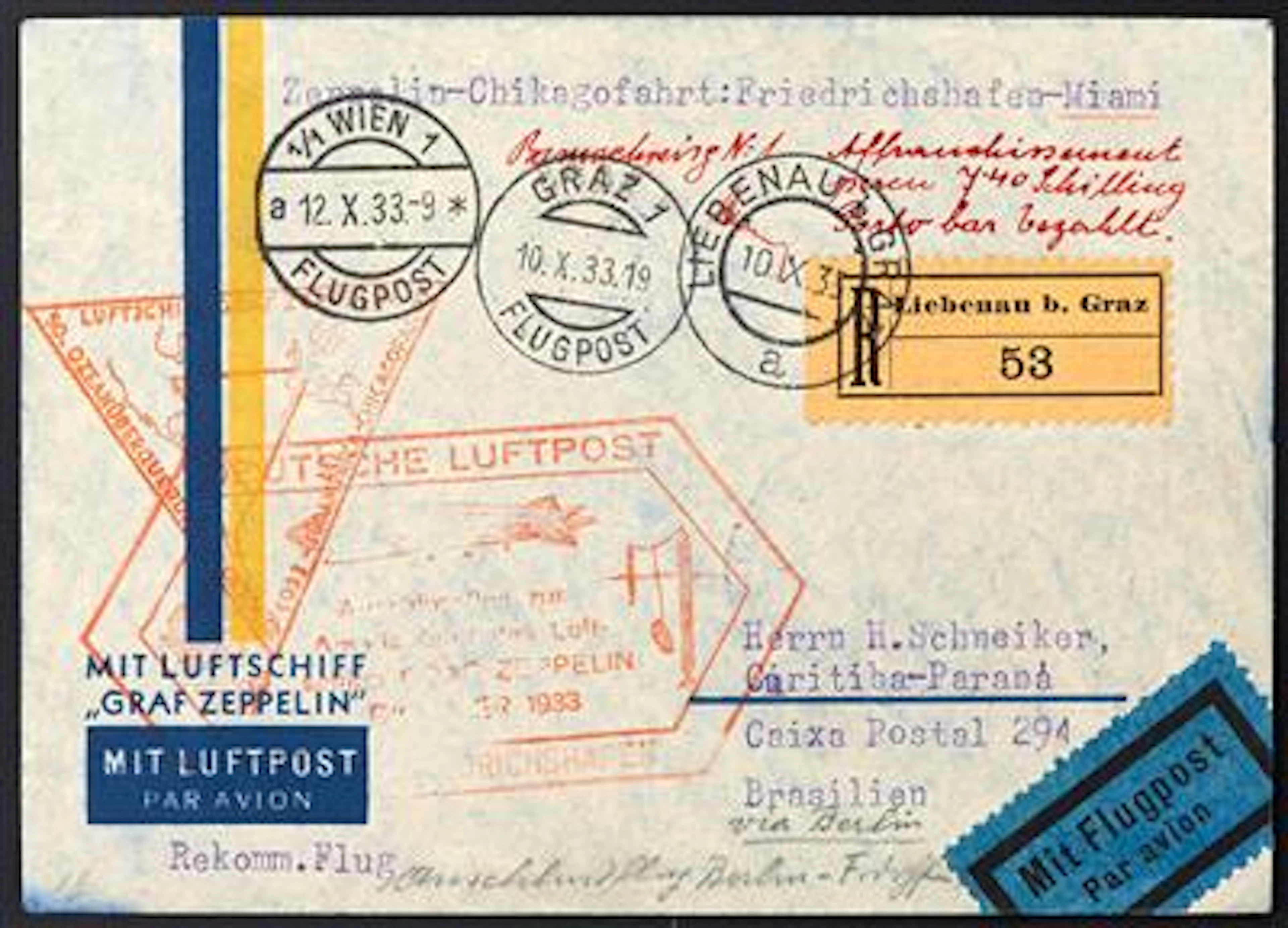 Poststück - Zeppelinpost