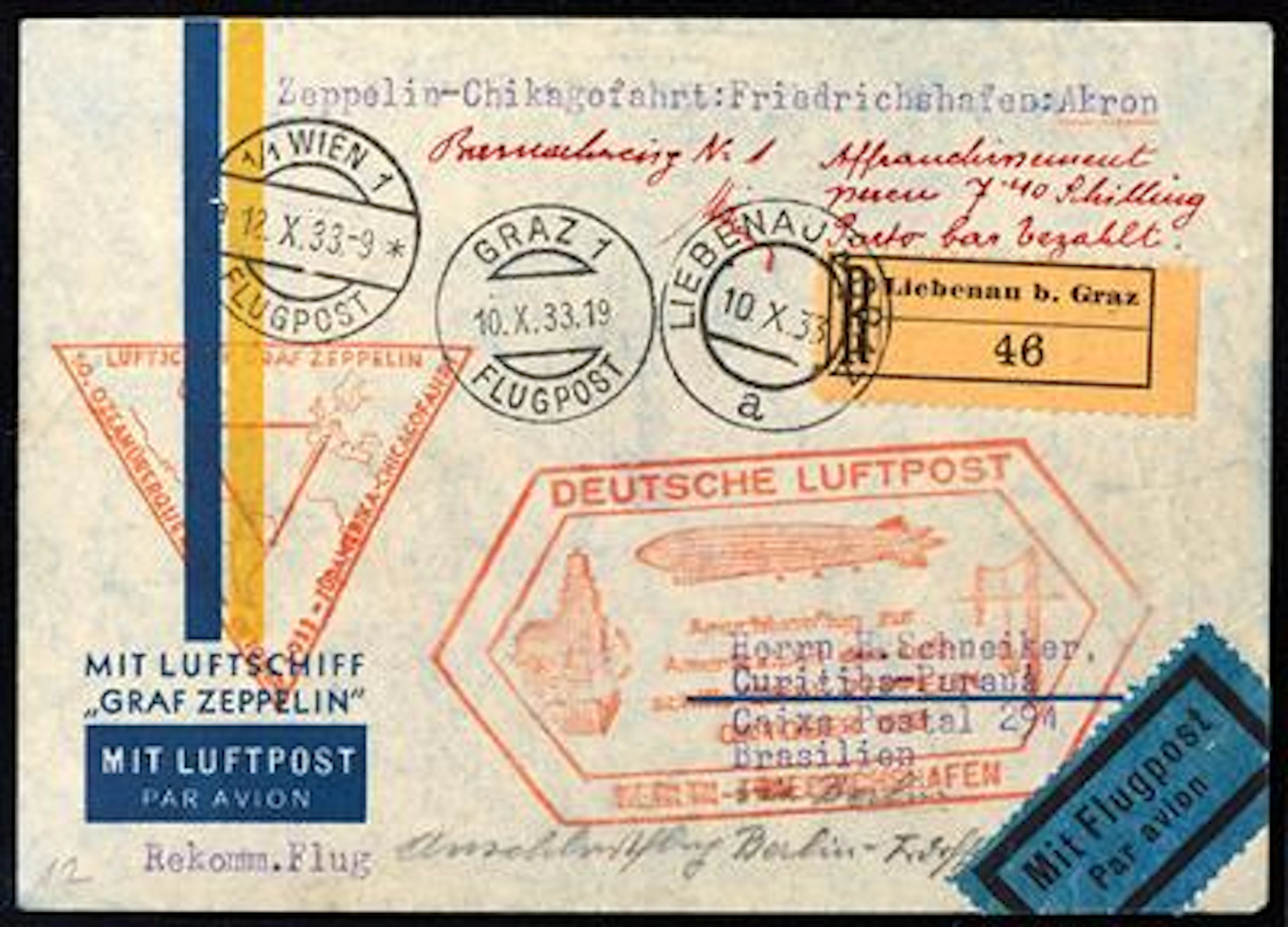 Poststück - Zeppelinpost