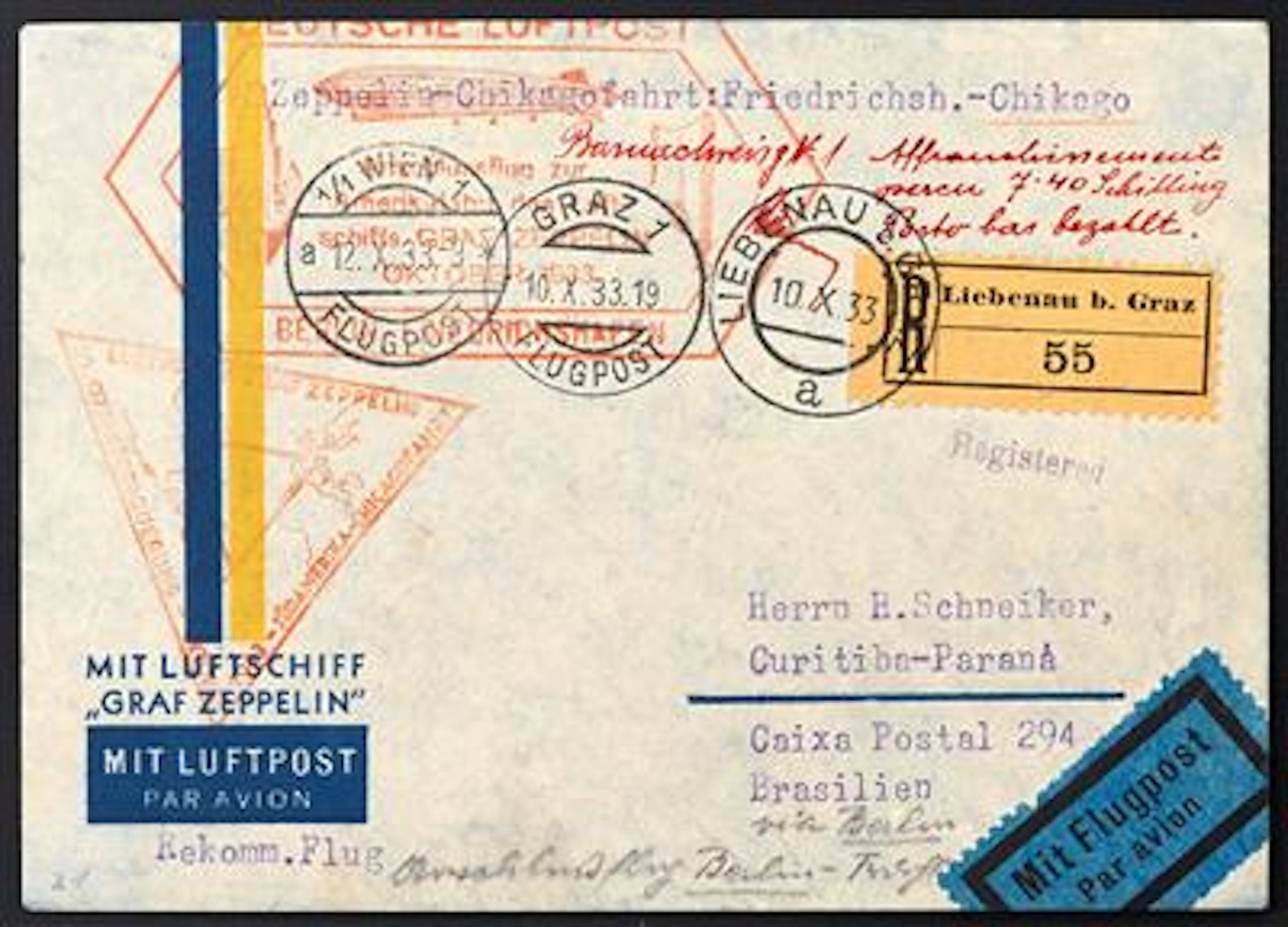 Poststück - Zeppelinpost