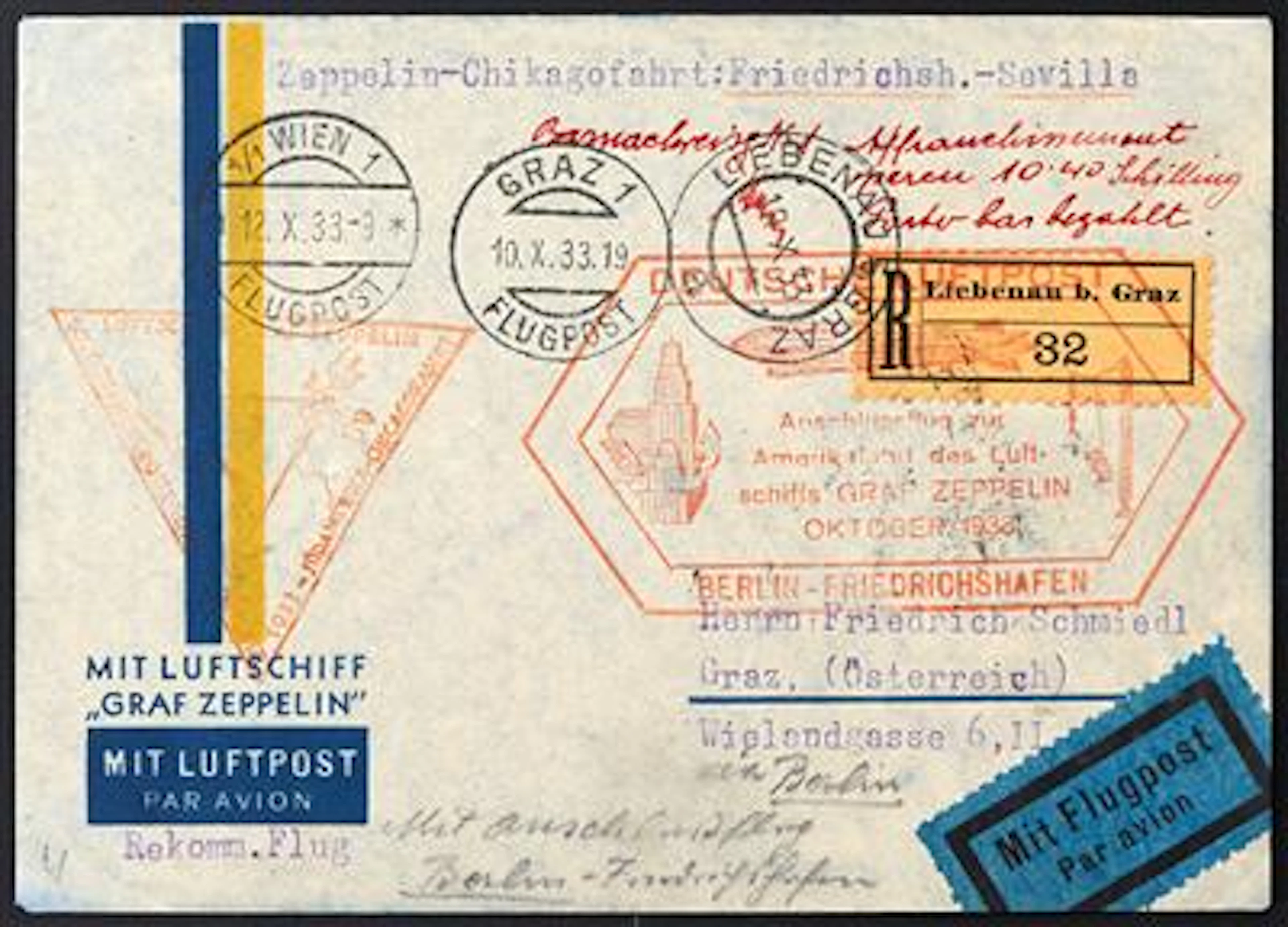 Poststück - Zeppelinpost