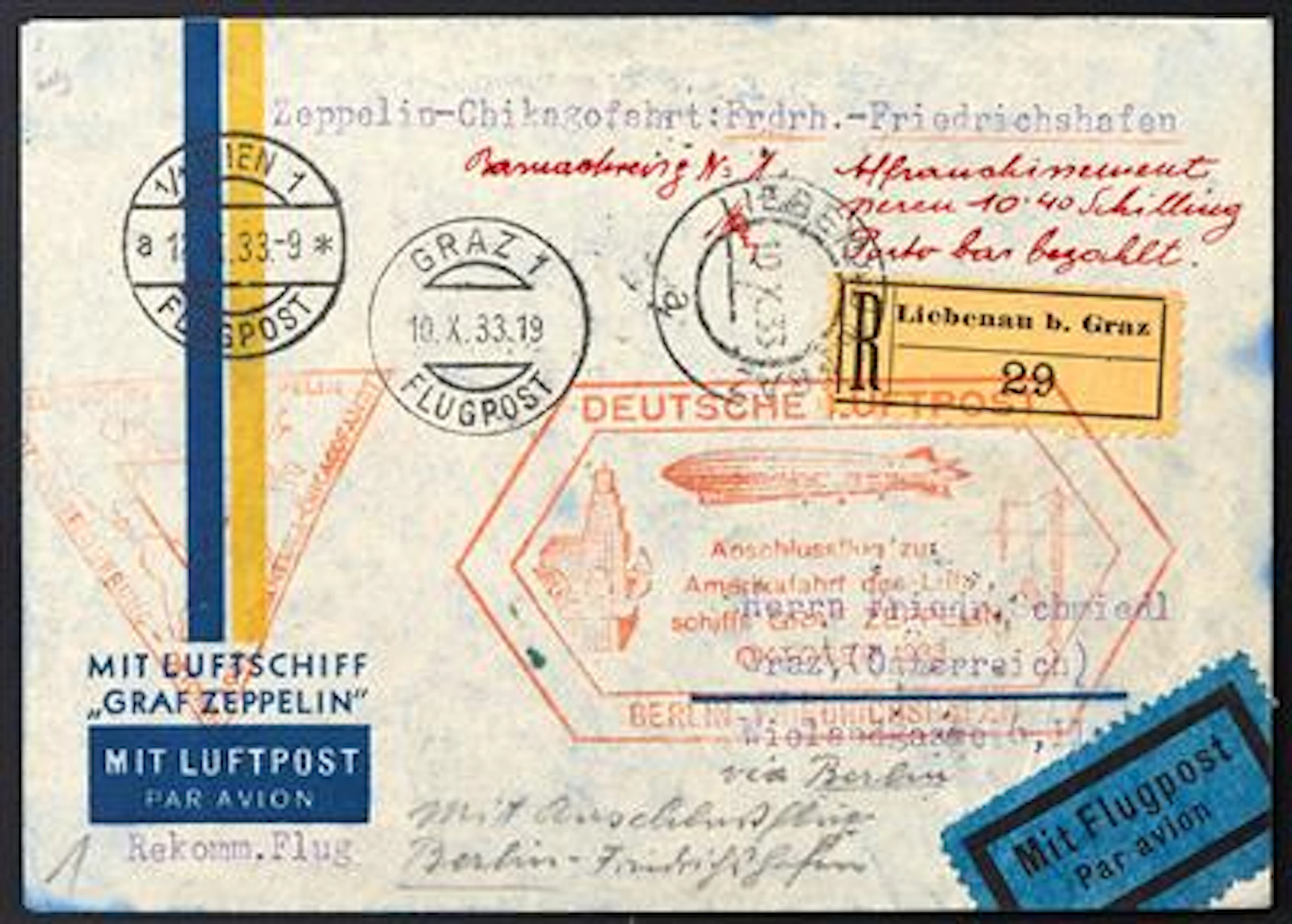 Poststück - Zeppelinpost
