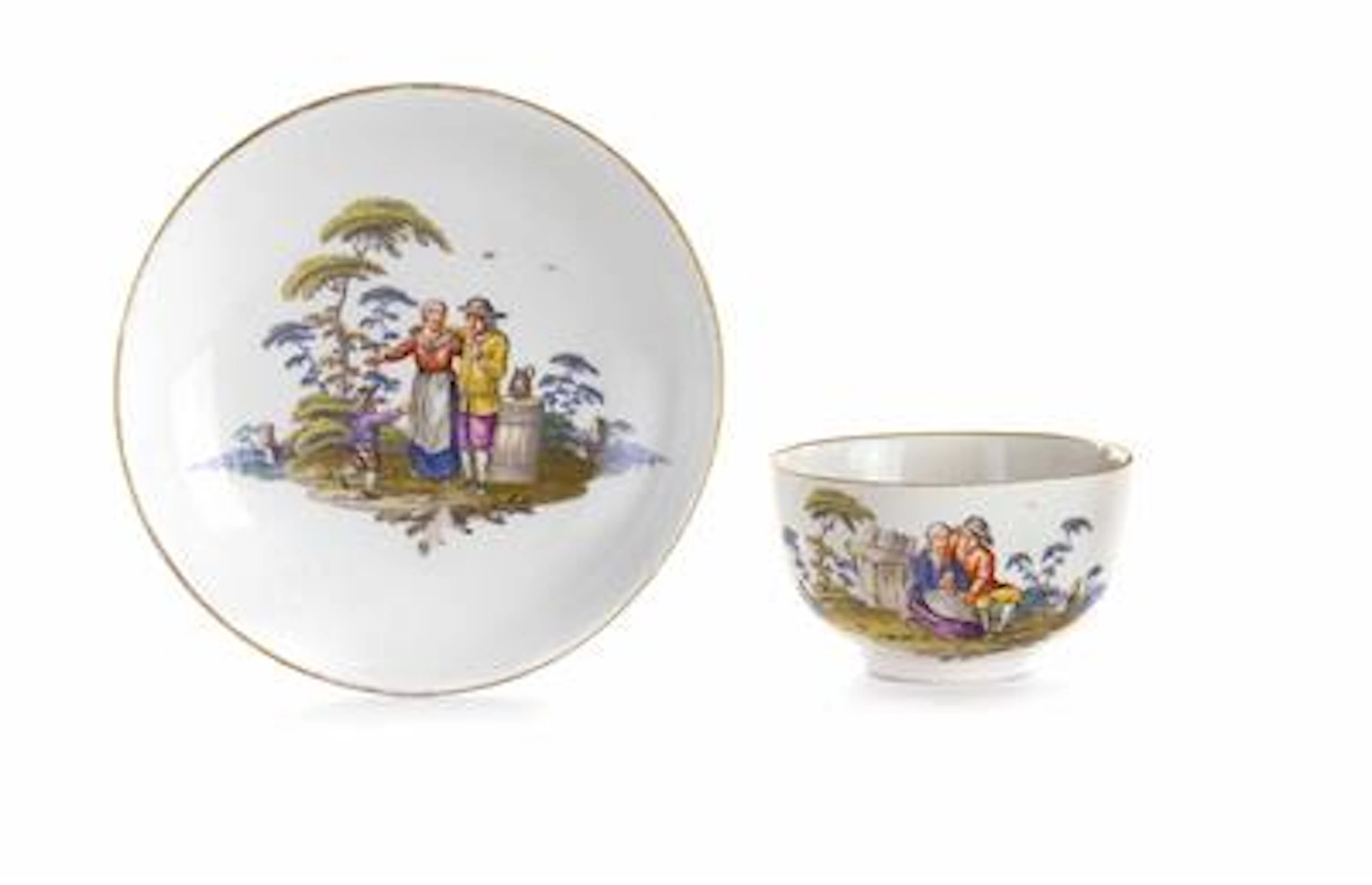 Meissener Tasse mit Untertasse, um 1750
