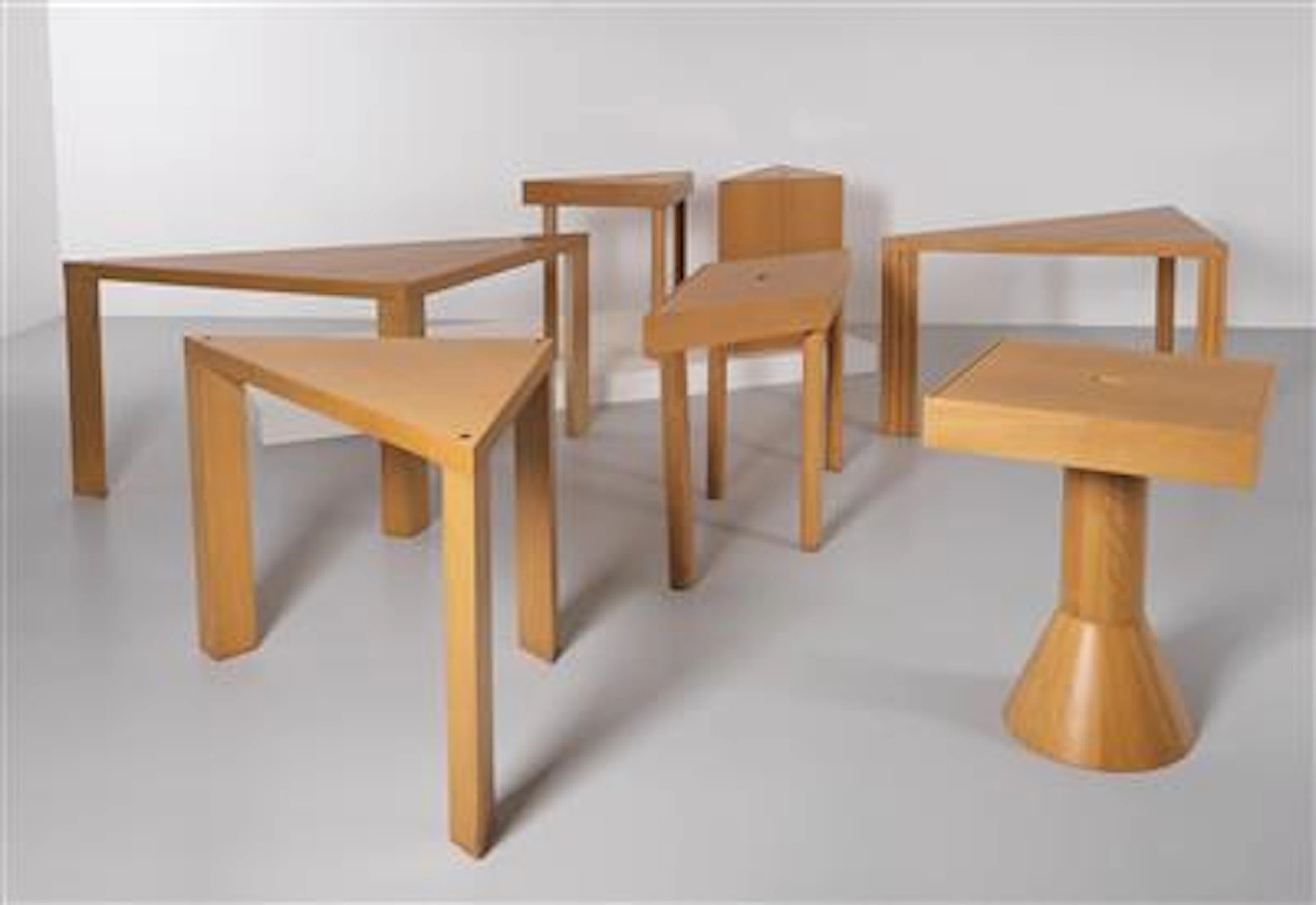 Modular “Tangram” table, designed by Massimo Morozzi