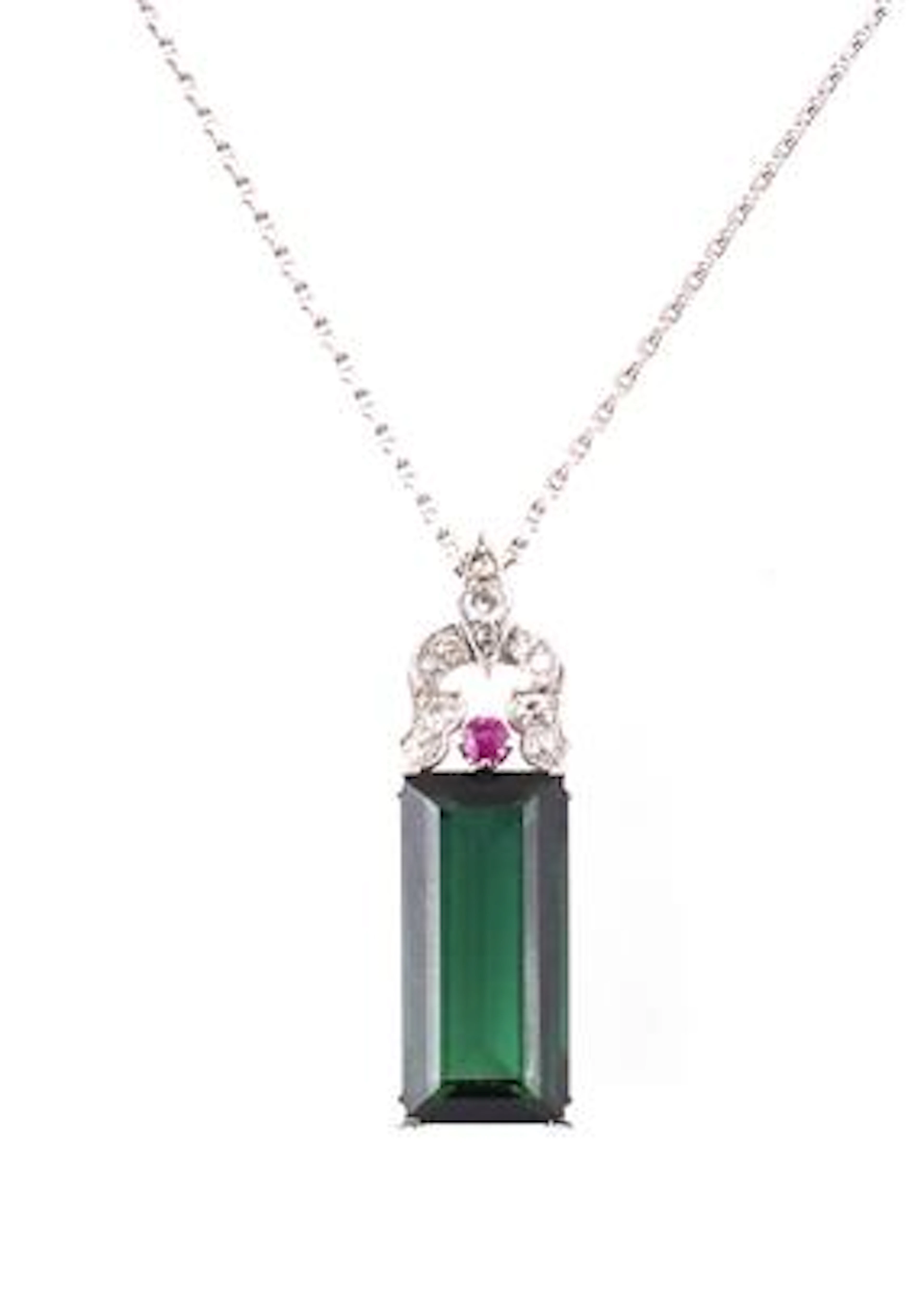 Turmalin Diamant Rubin Anhänger