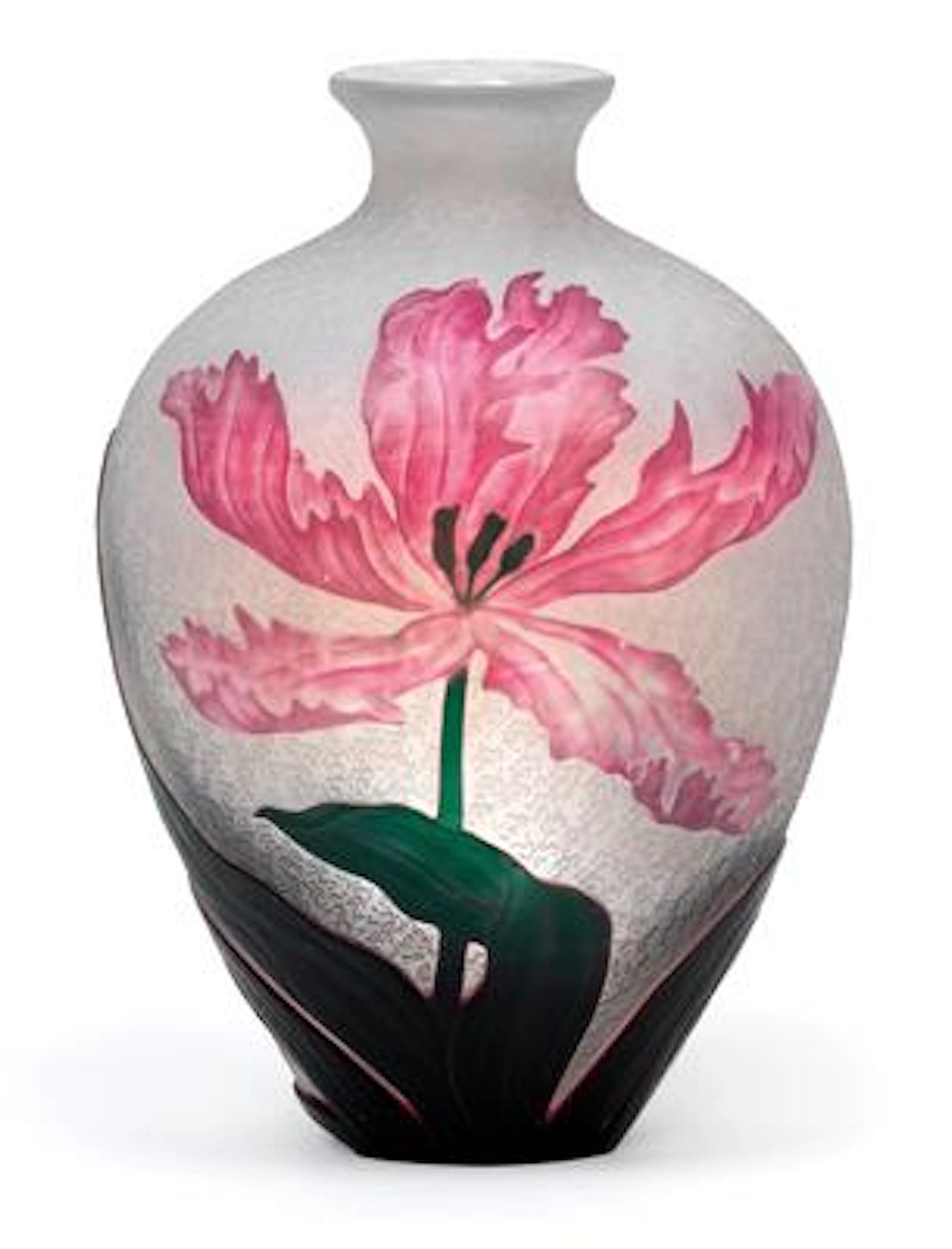 Henri Bergé, An overlaid and etched glass vase