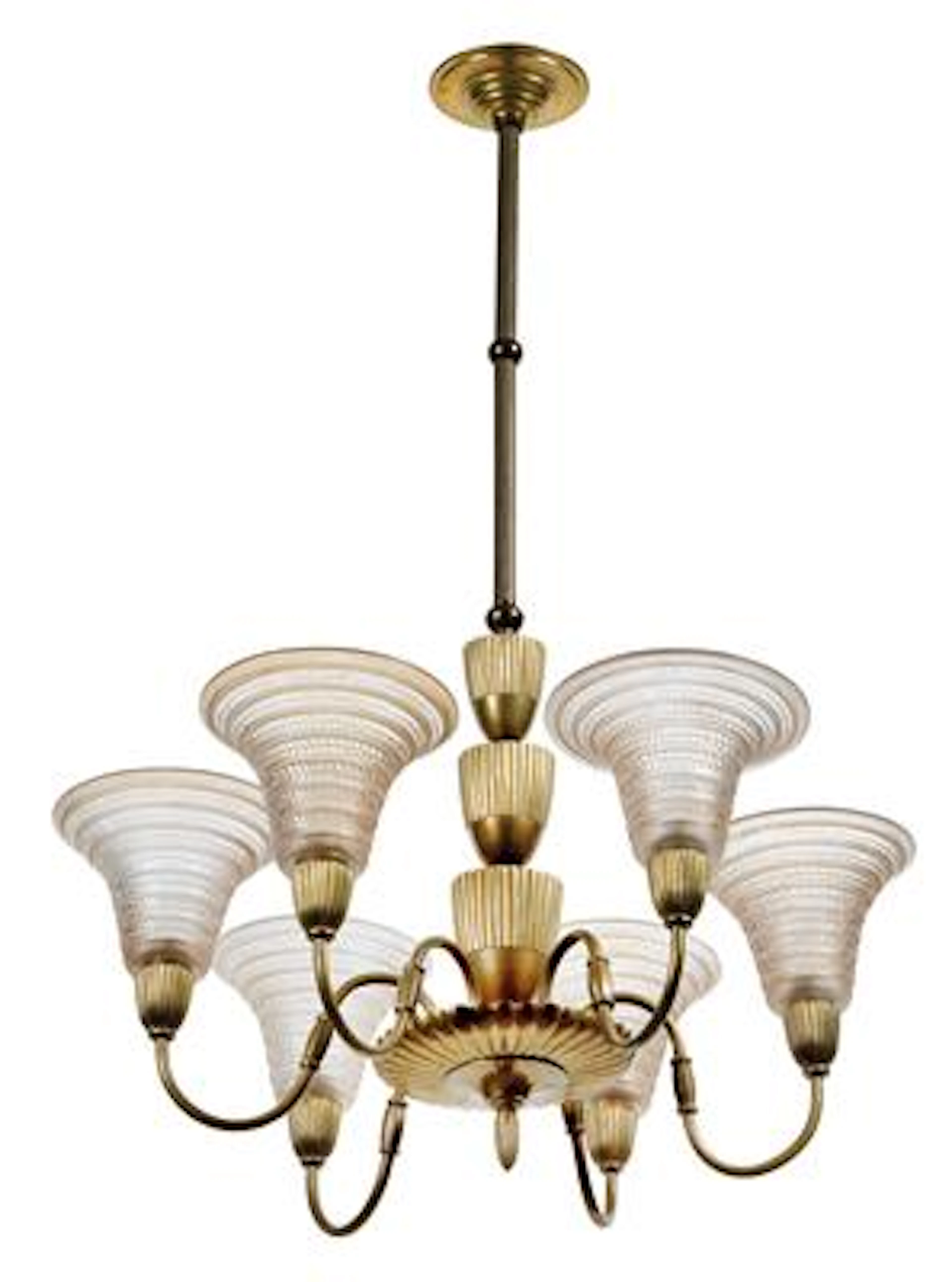 A six-arm moulded “Cytise” chandelier
