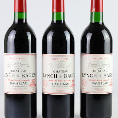 1994 Château Lynch-Bages, Bordeaux, 90 Cellar Tracker-Punkte, 3 Flaschen