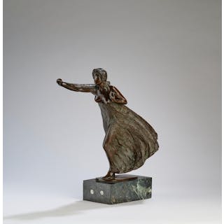 Carl Philipp (1872-1949), female figure striding forward with a long