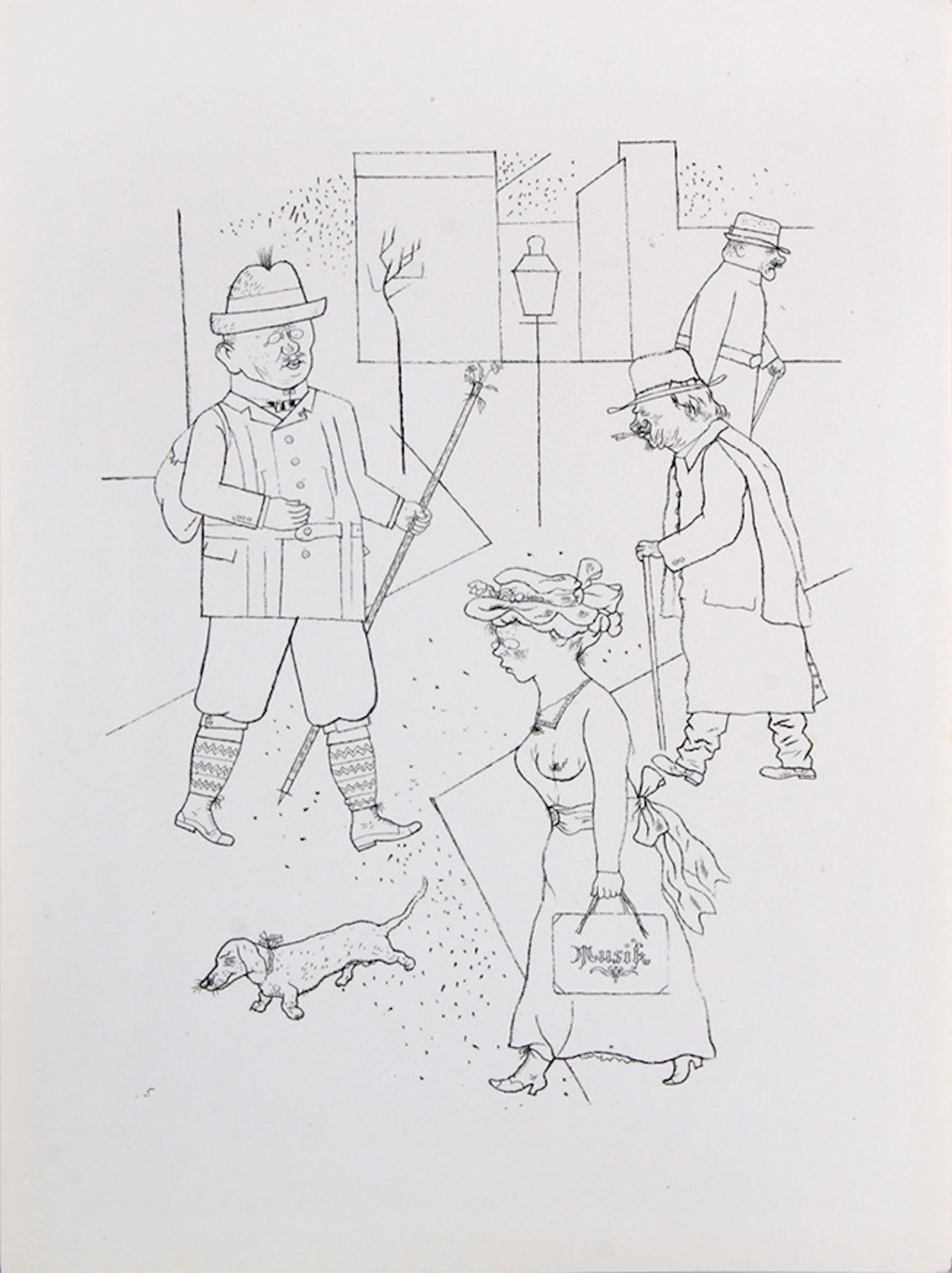 GROSZ, GEORGE. "Großstadthektik". Lithografie/Papier. 35,5 x 25,5 cm (Blattmaße). L. u. num.: 5. Ohne Rahmen.