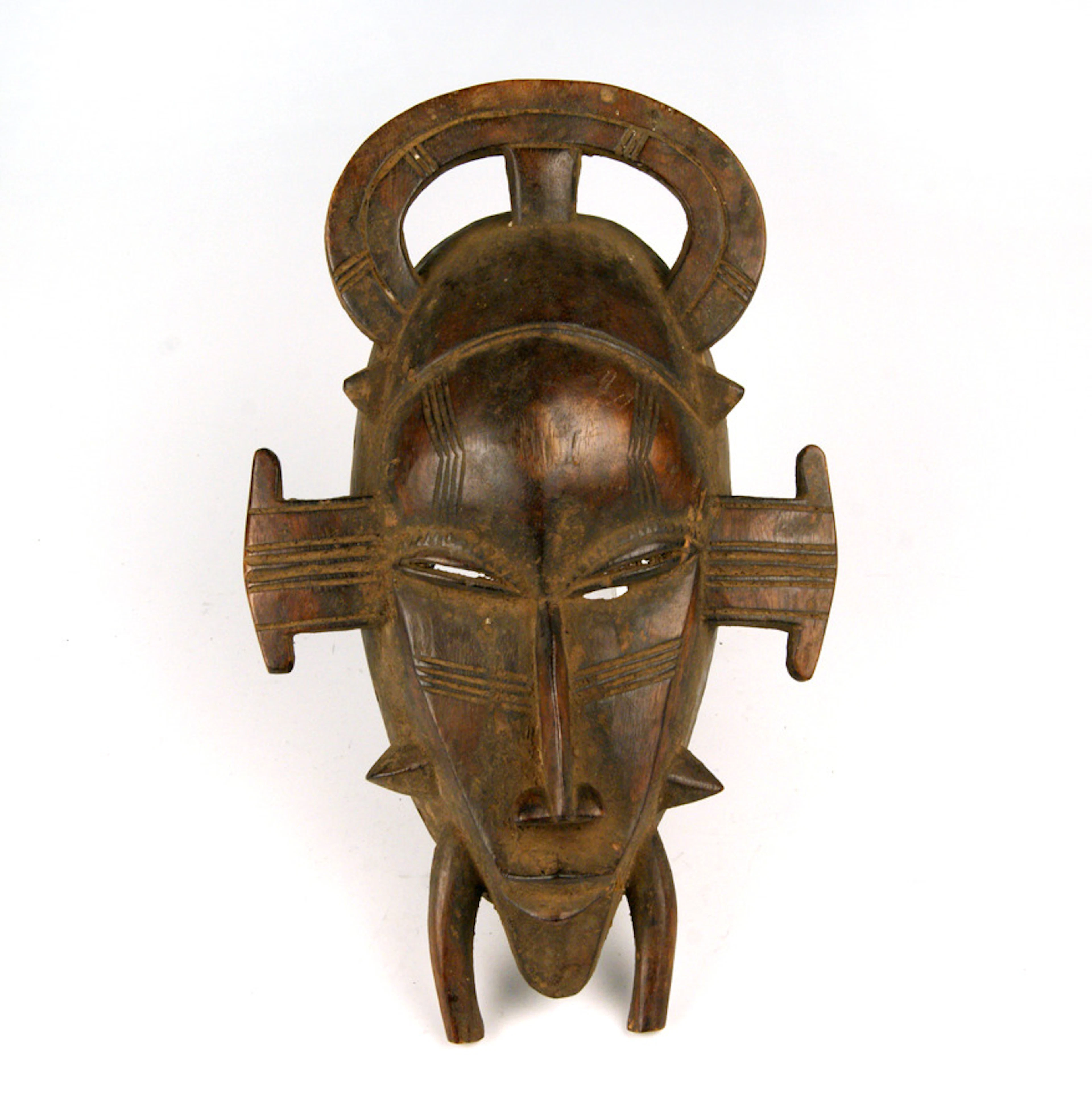 AFRIKANA. Miniatur einer rituellen Maske, Krieger mit Kopfschmuck.