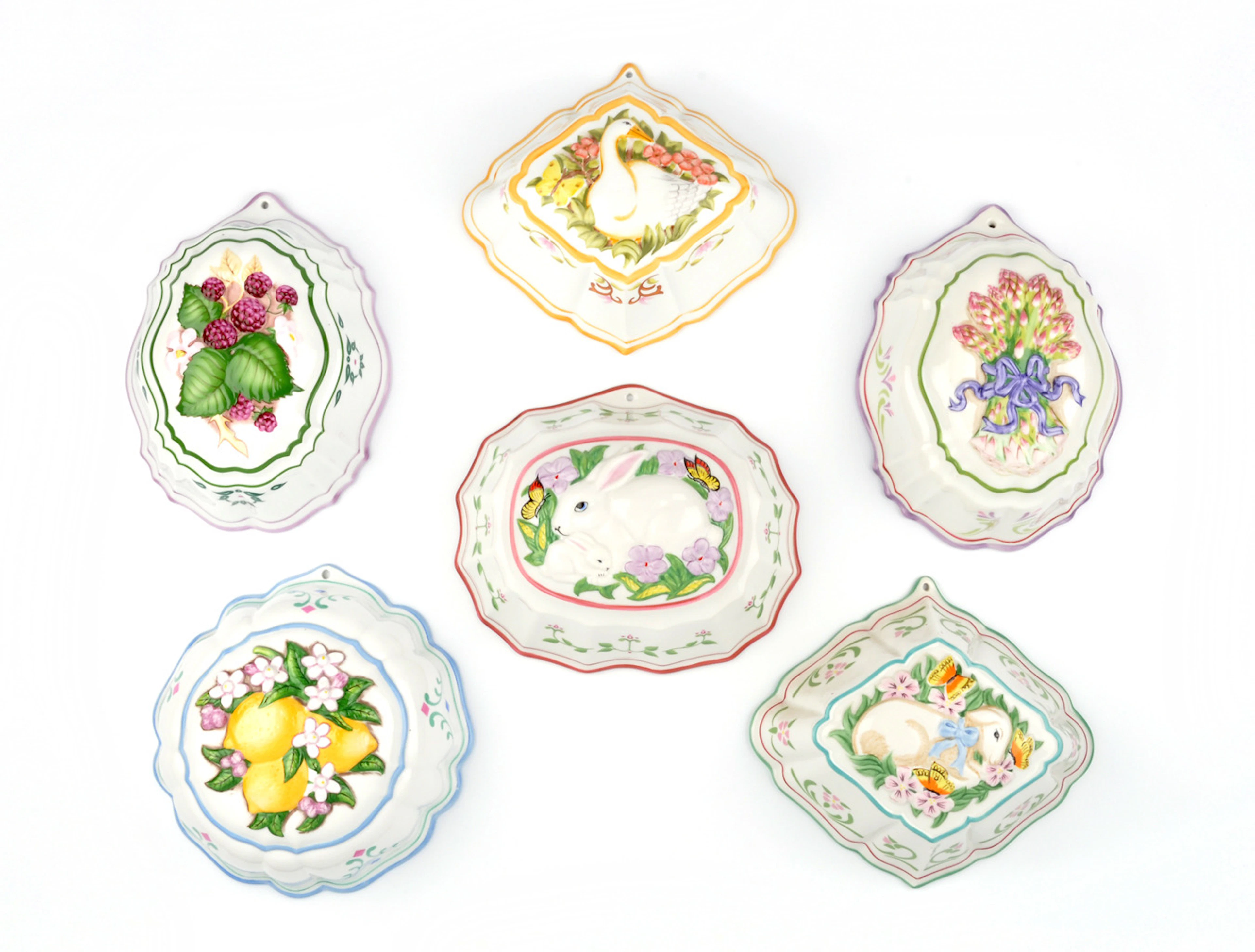 FRANKLIN MINT. Serie "Le Cordon Bleu" aus 1986. Set von 6 Backformen, Kuchenformen, Puddingformen.