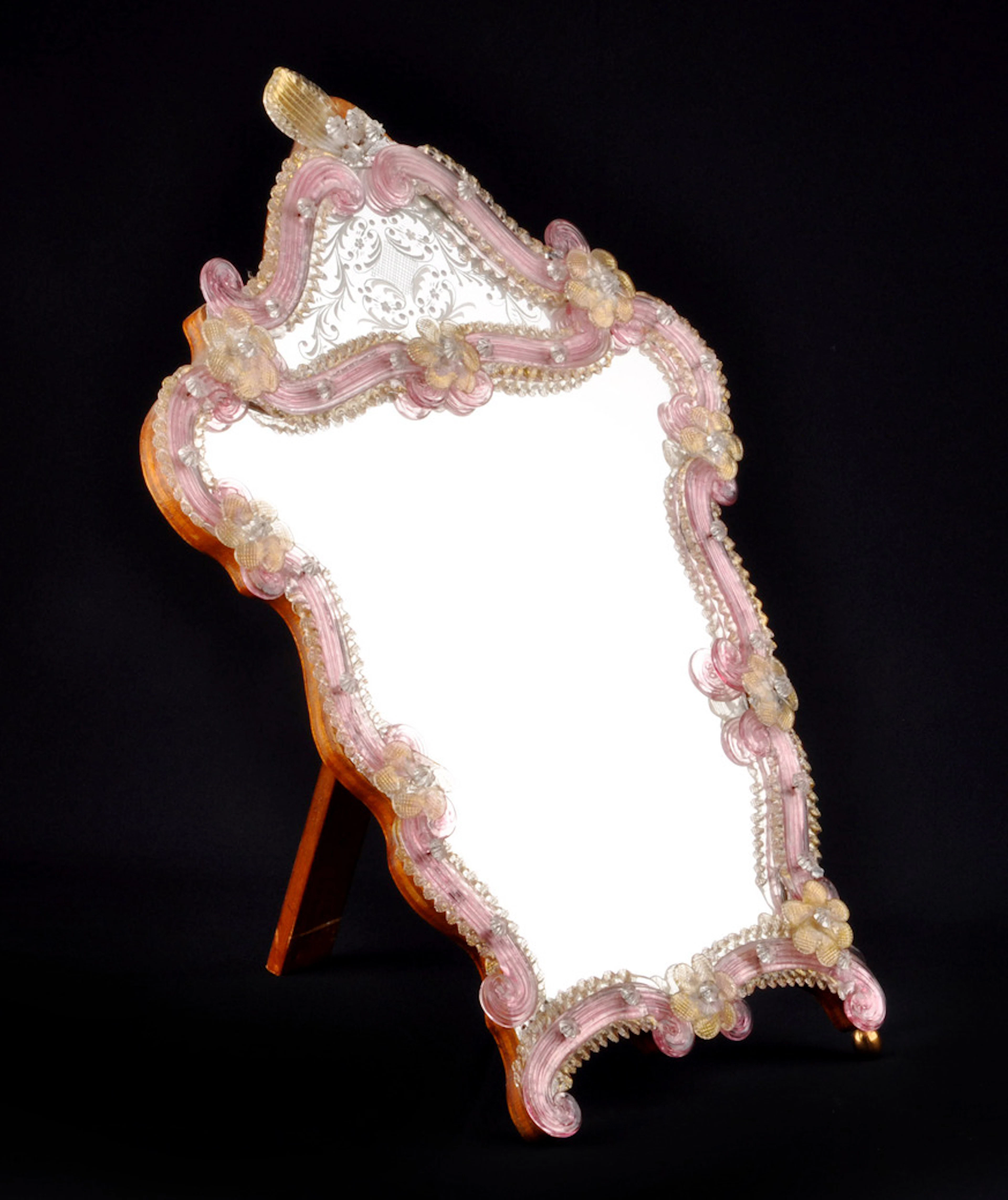 MURANO. Zugeschrieben. Standspiegel in Groß und Klein. Datierung um 1960.