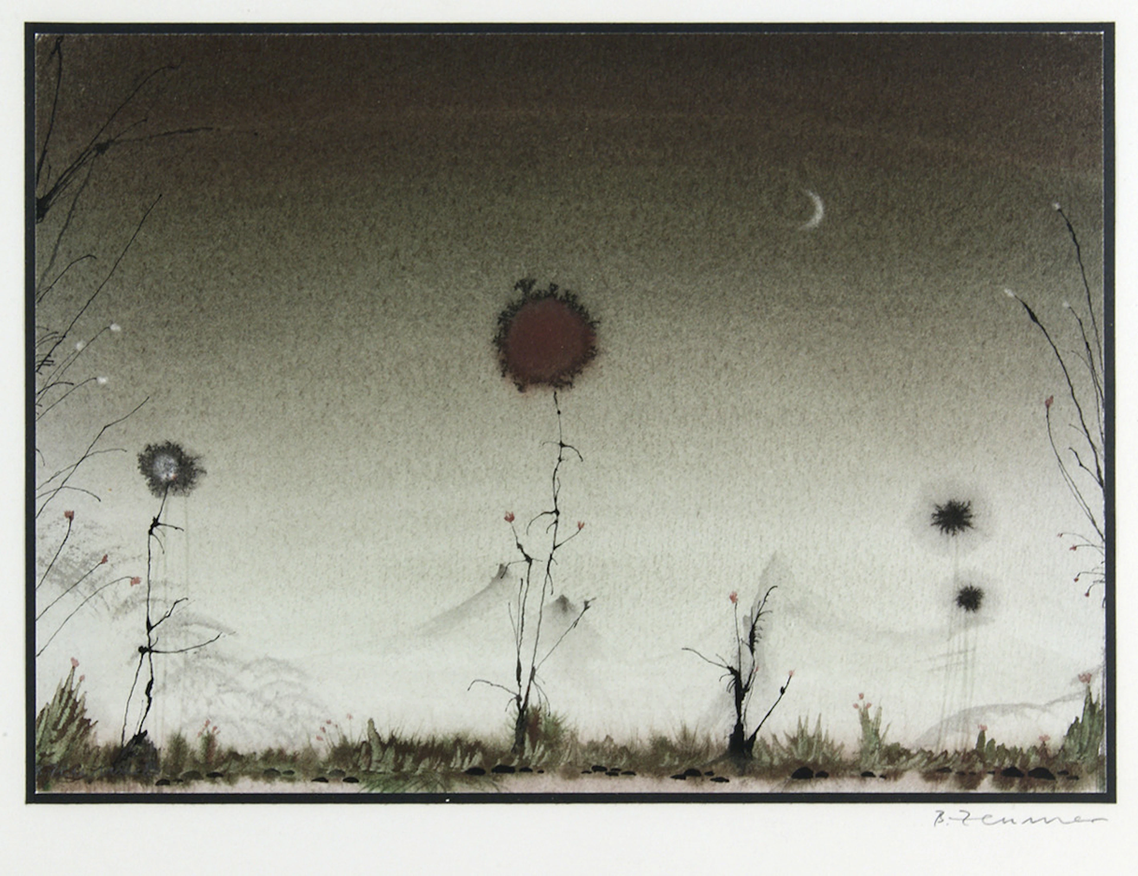 ZEUMER, BRIGITTA (GEB. RENDSBURG 1939). "Blumenwiese bei Halbmond".