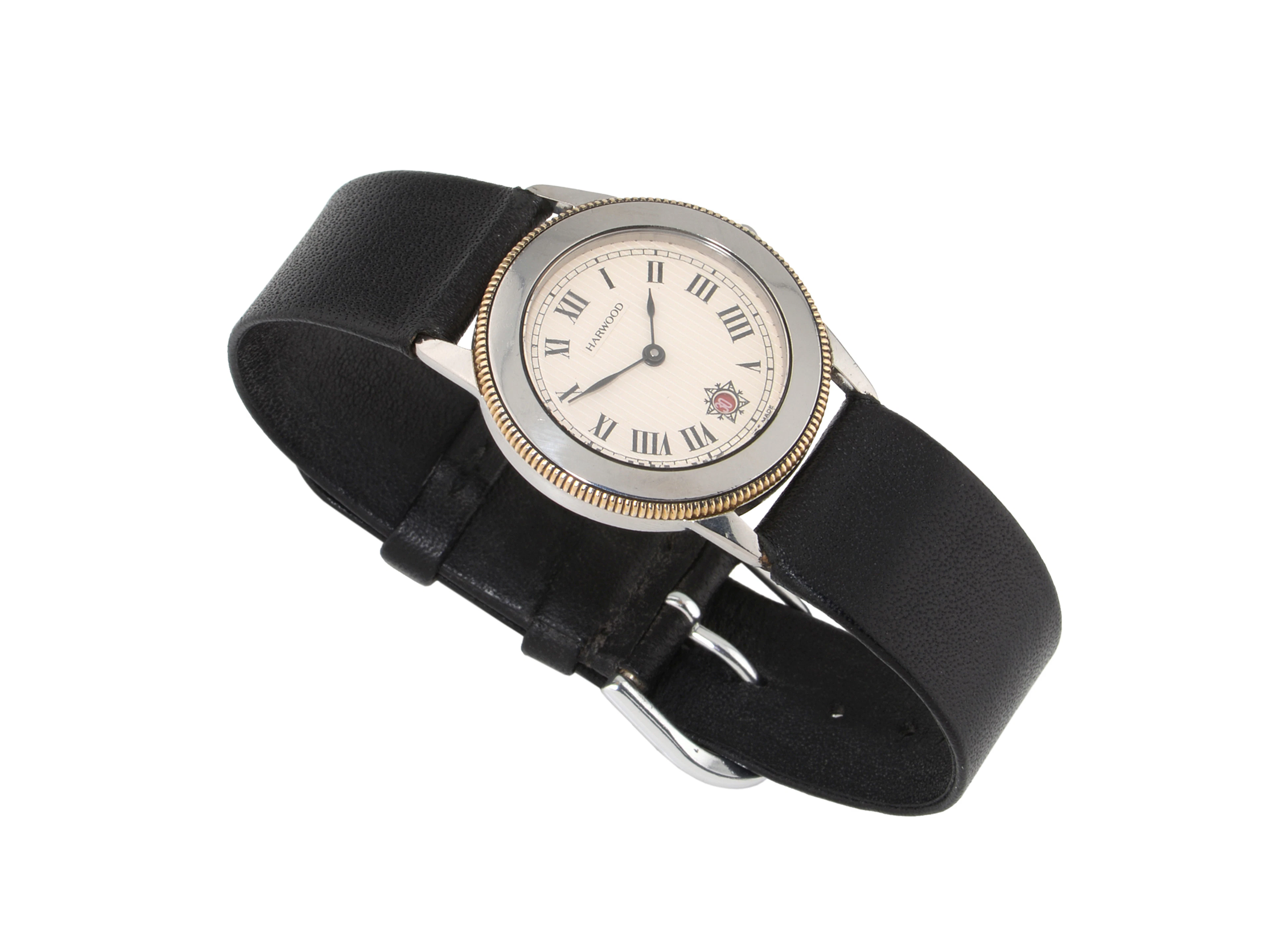HARWOOD. Modell 1926, Automatik mit Glasboden, Lederband.