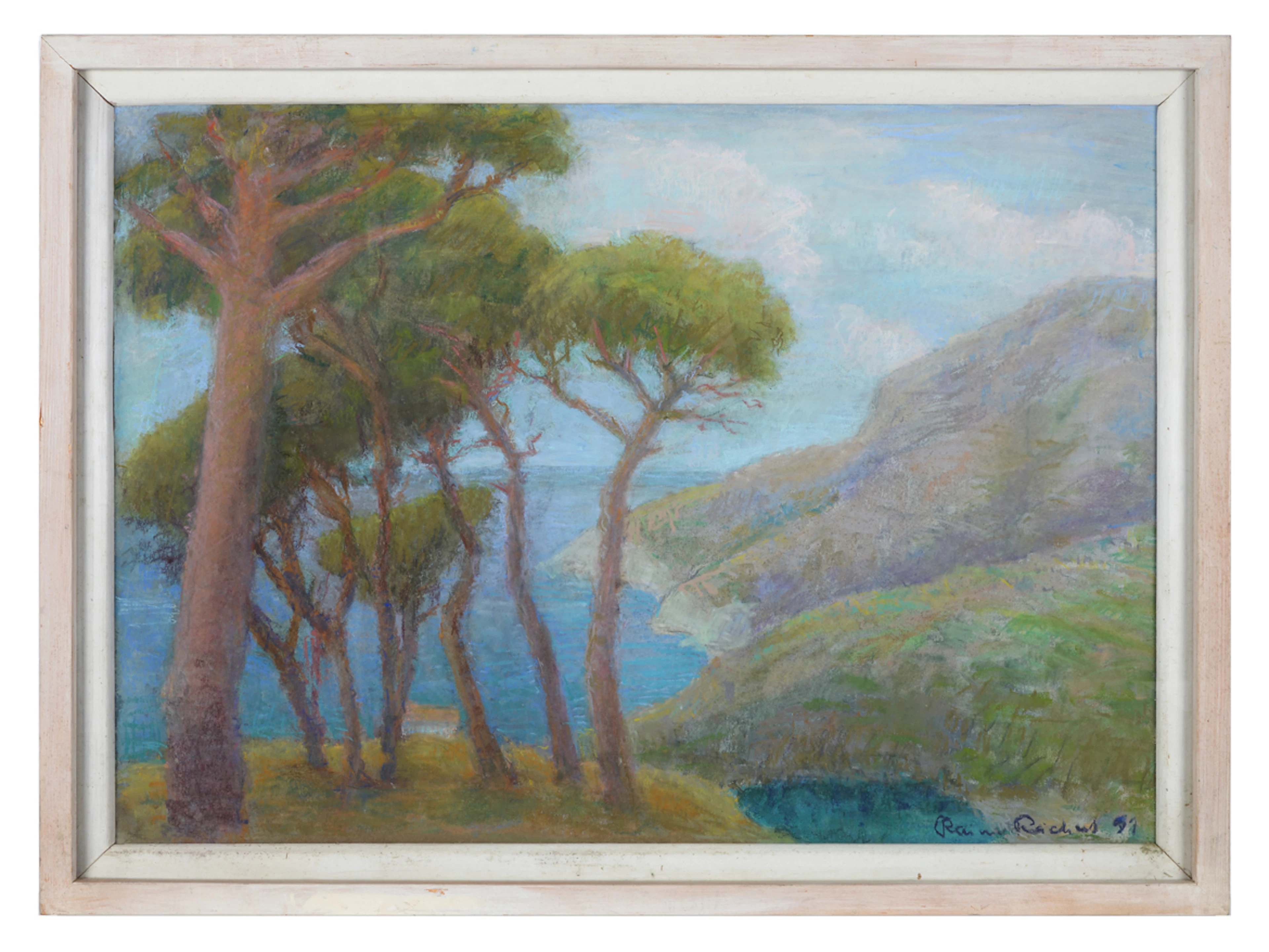 RAINER REICHERT. Abend über dem Meer auf Elba. Pastellgemälde. Nachlass eines Künstlerehepaares.