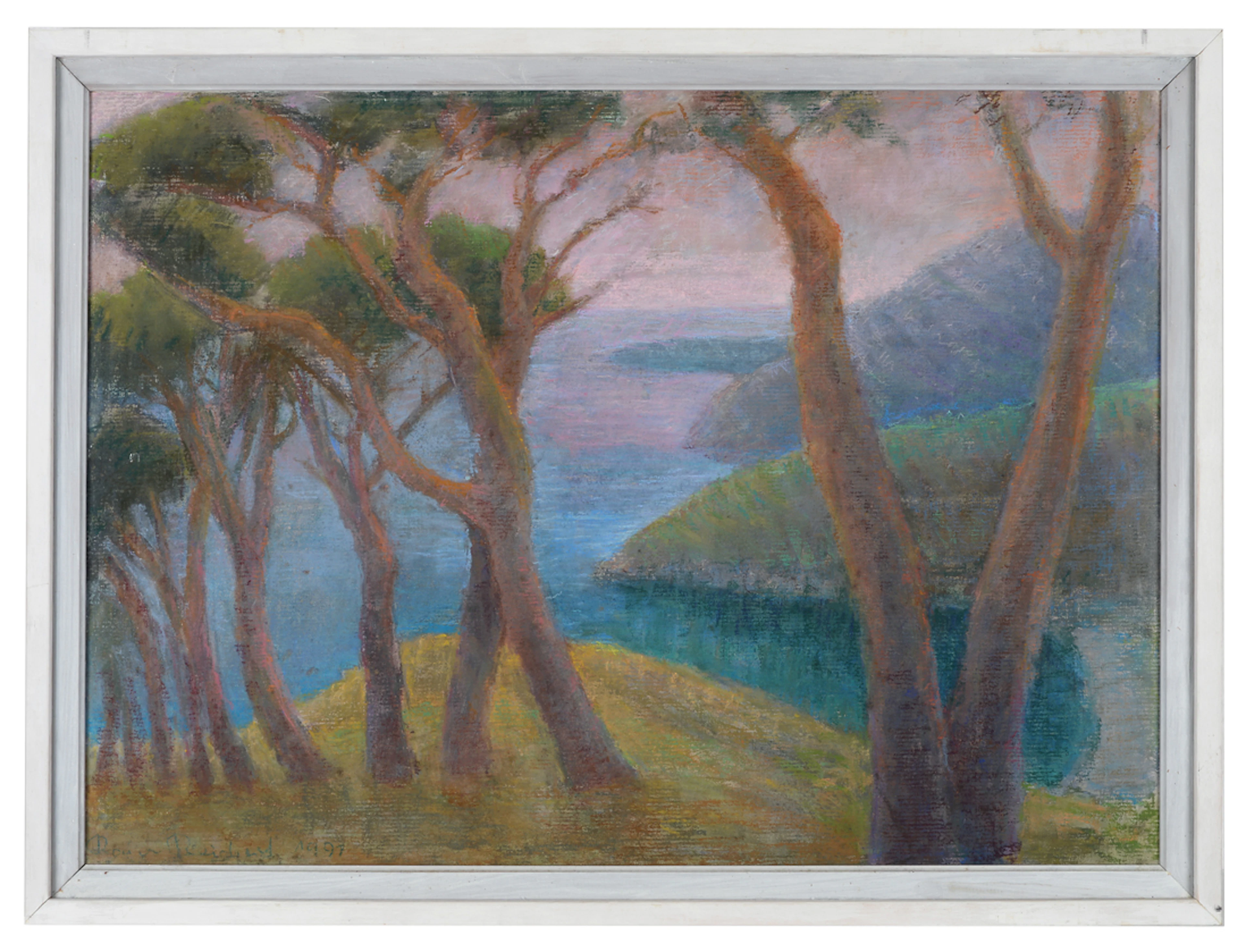 RAINER REICHERT. Küstenabschnitt auf Elba. Pastellgemälde. Nachlass eines Künstlerehepaares.