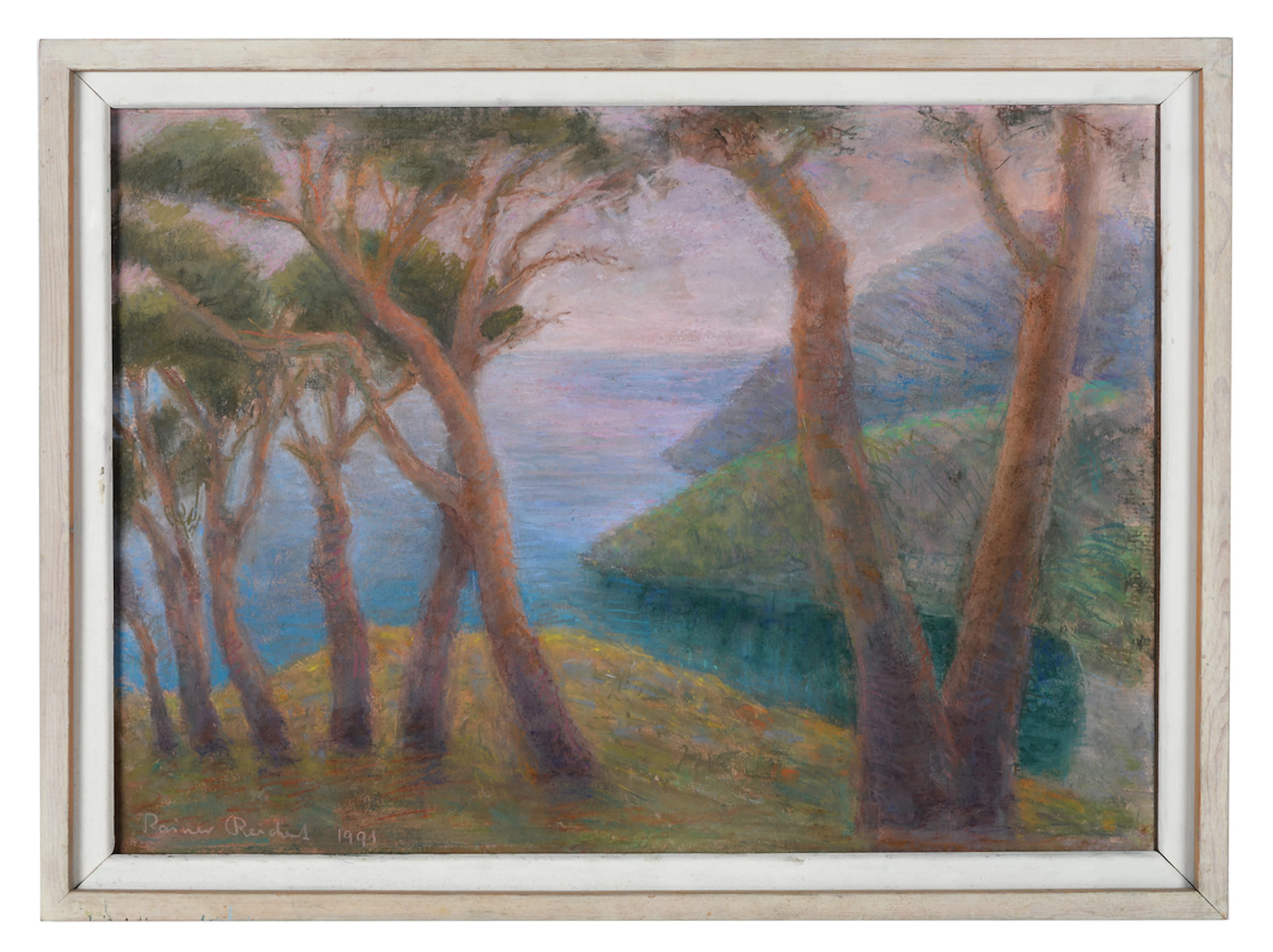 RAINER REICHERT. Küstenimpression auf Elba. Pastellgemälde. Nachlass eines Künstlerehepaares.