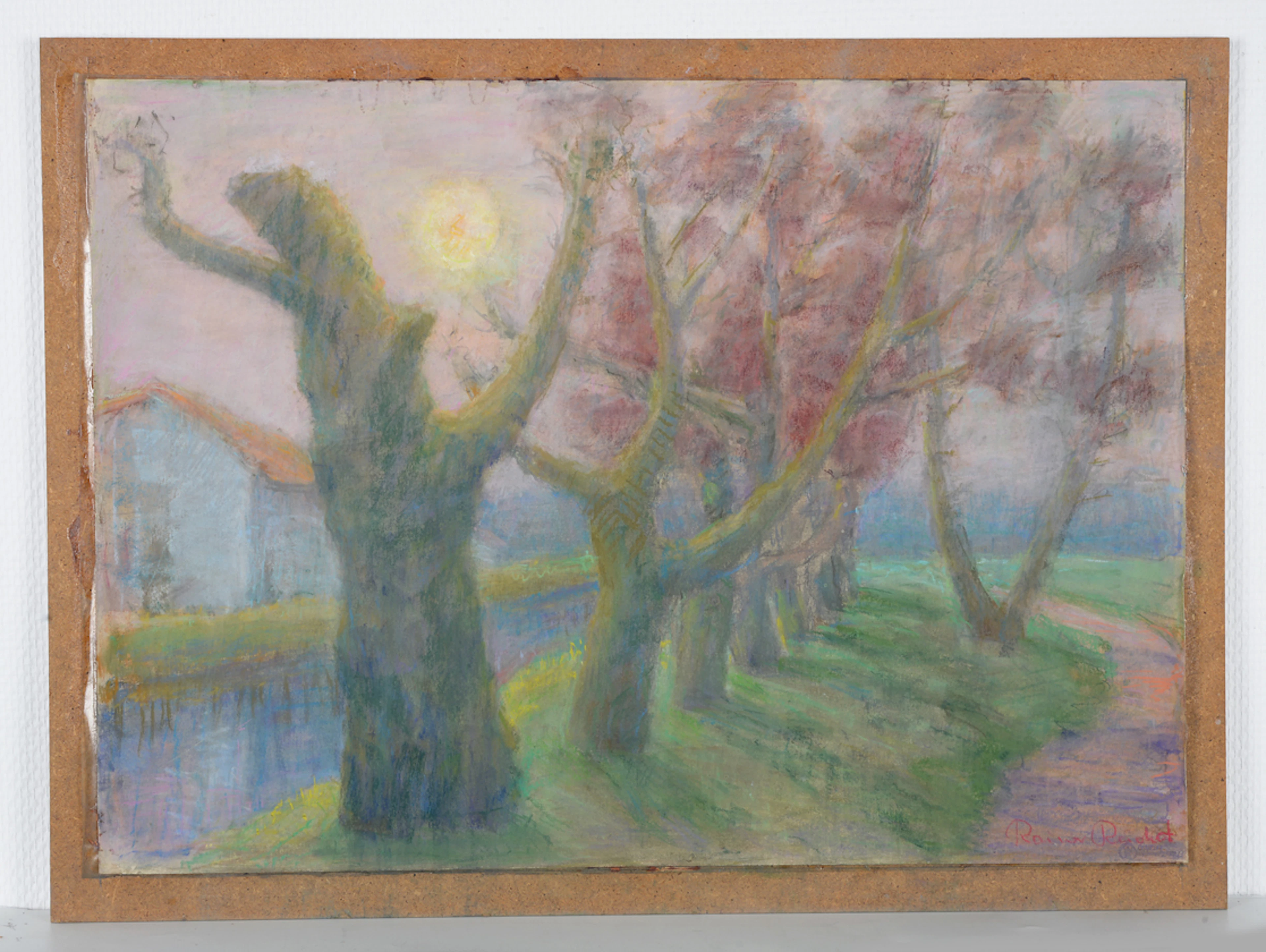 RAINER REICHERT. Herbststimmung am Kanal. Pastellgemälde. Nachlass eines Künstlerehepaares.