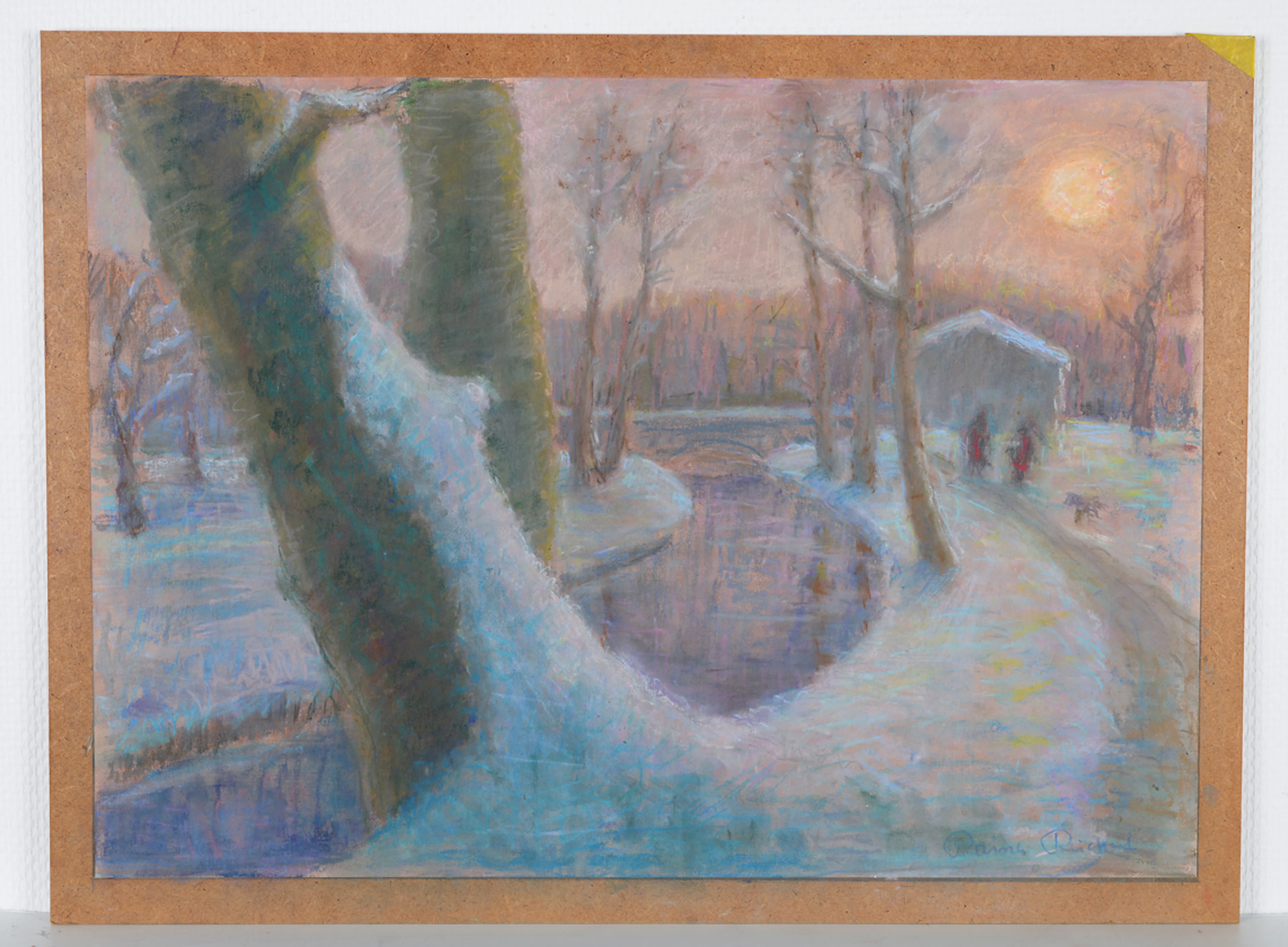 RAINER REICHERT. Spaziergang in der Wintersonne, Pastellgemälde. Nachlass eines Künstlerehepaares.