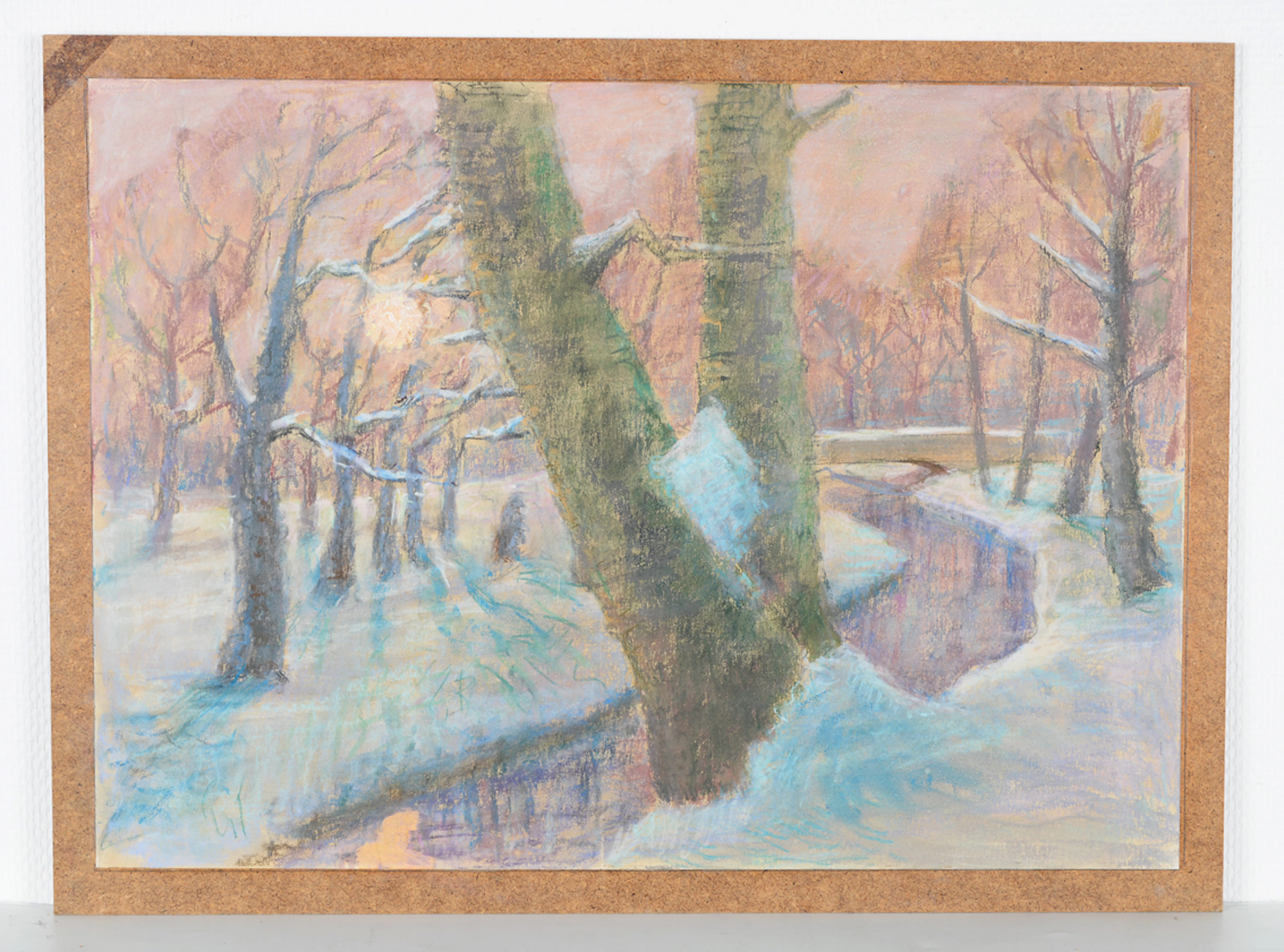 RAINER REICHERT. Winter im verschneiten Park. Pastellgemälde. Nachlass eines Künstlerehepaares.