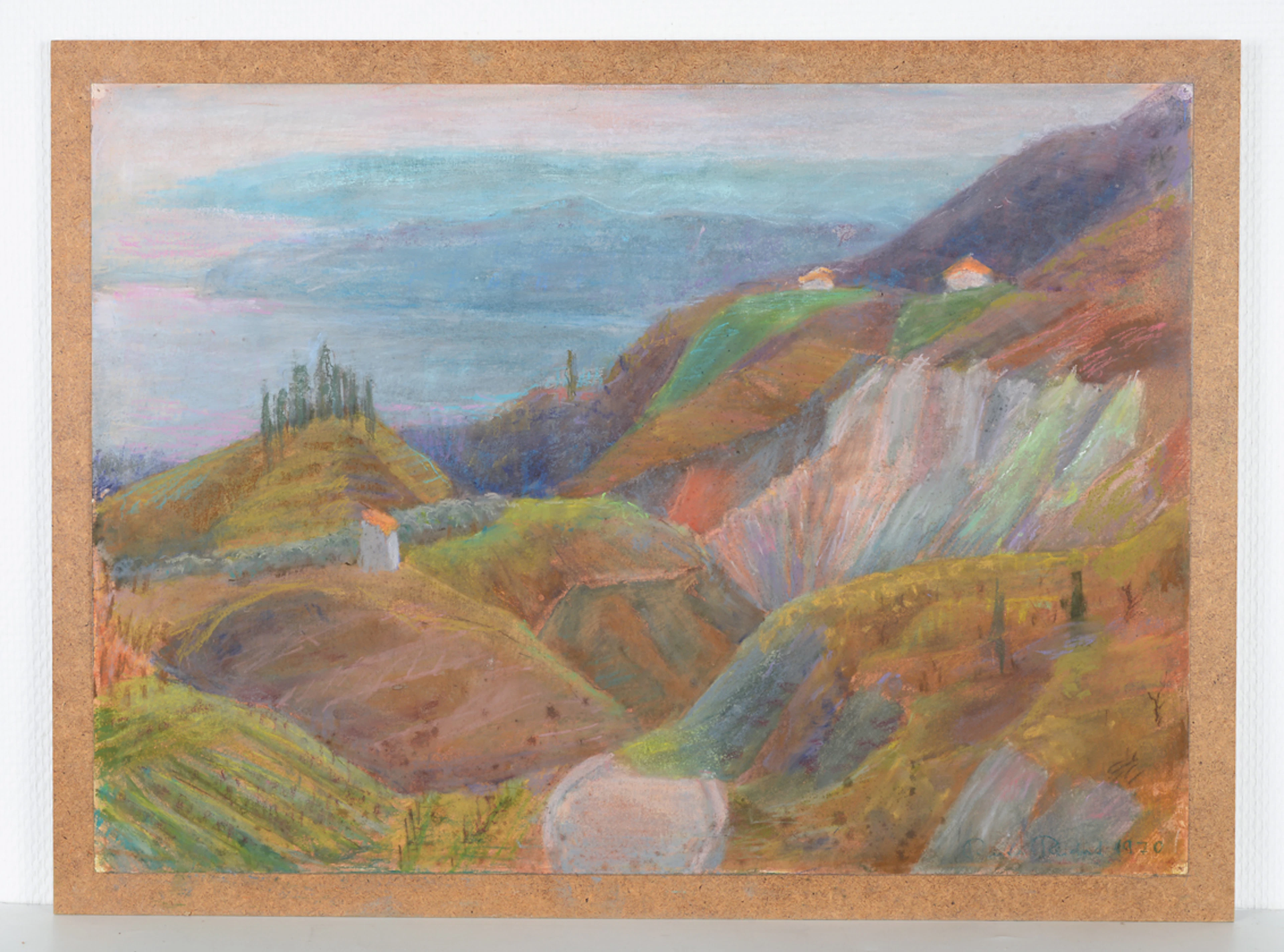 RAINER REICHERT. Mediterrane Küstenlandschaft. Pastellgemälde. Nachlass eines Künstlerehepaares.