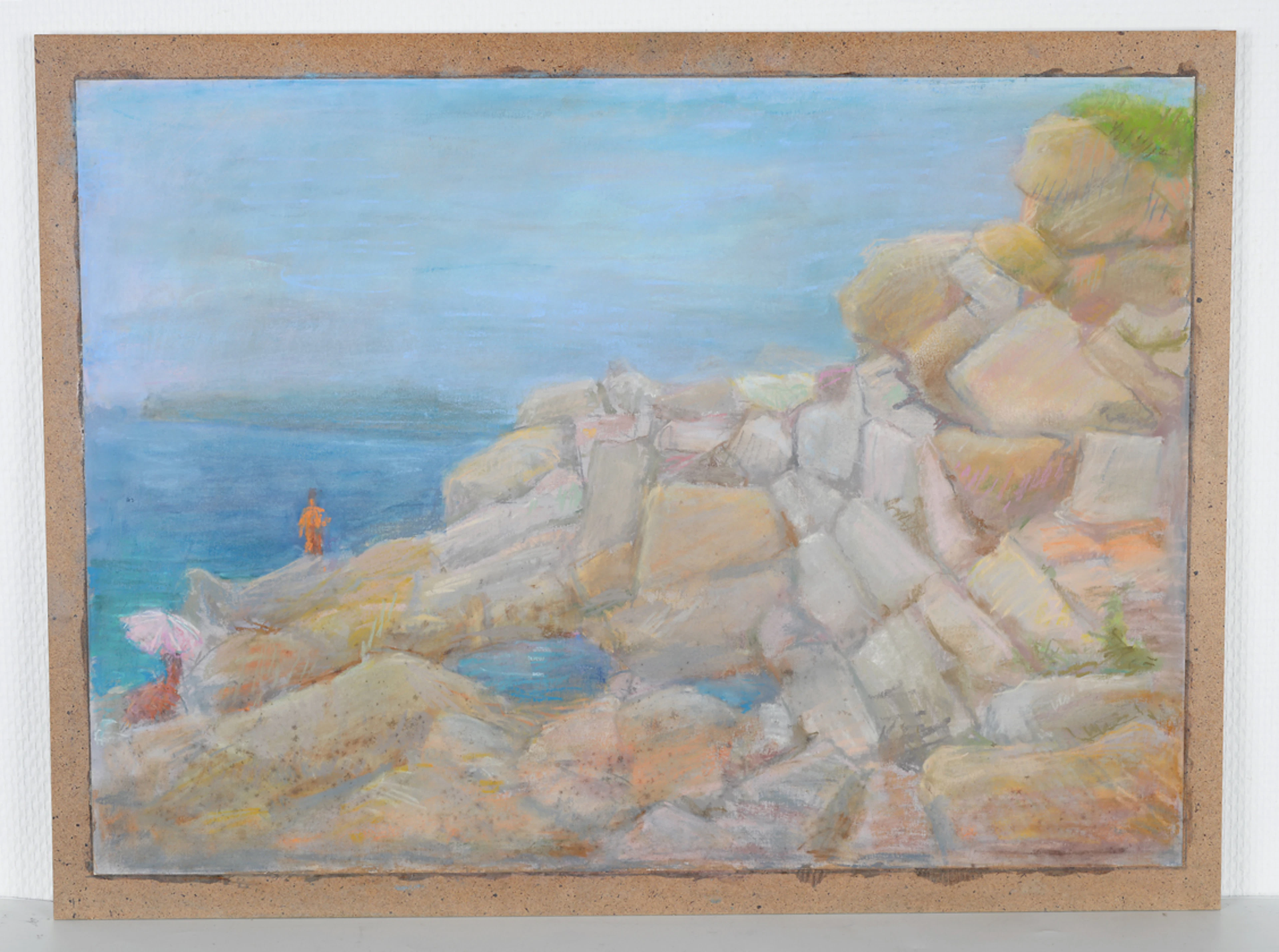 RAINER REICHERT. Sonnenbad an felsiger Küste. Pastellgemälde. Nachlass eines Künstlerehepaares.