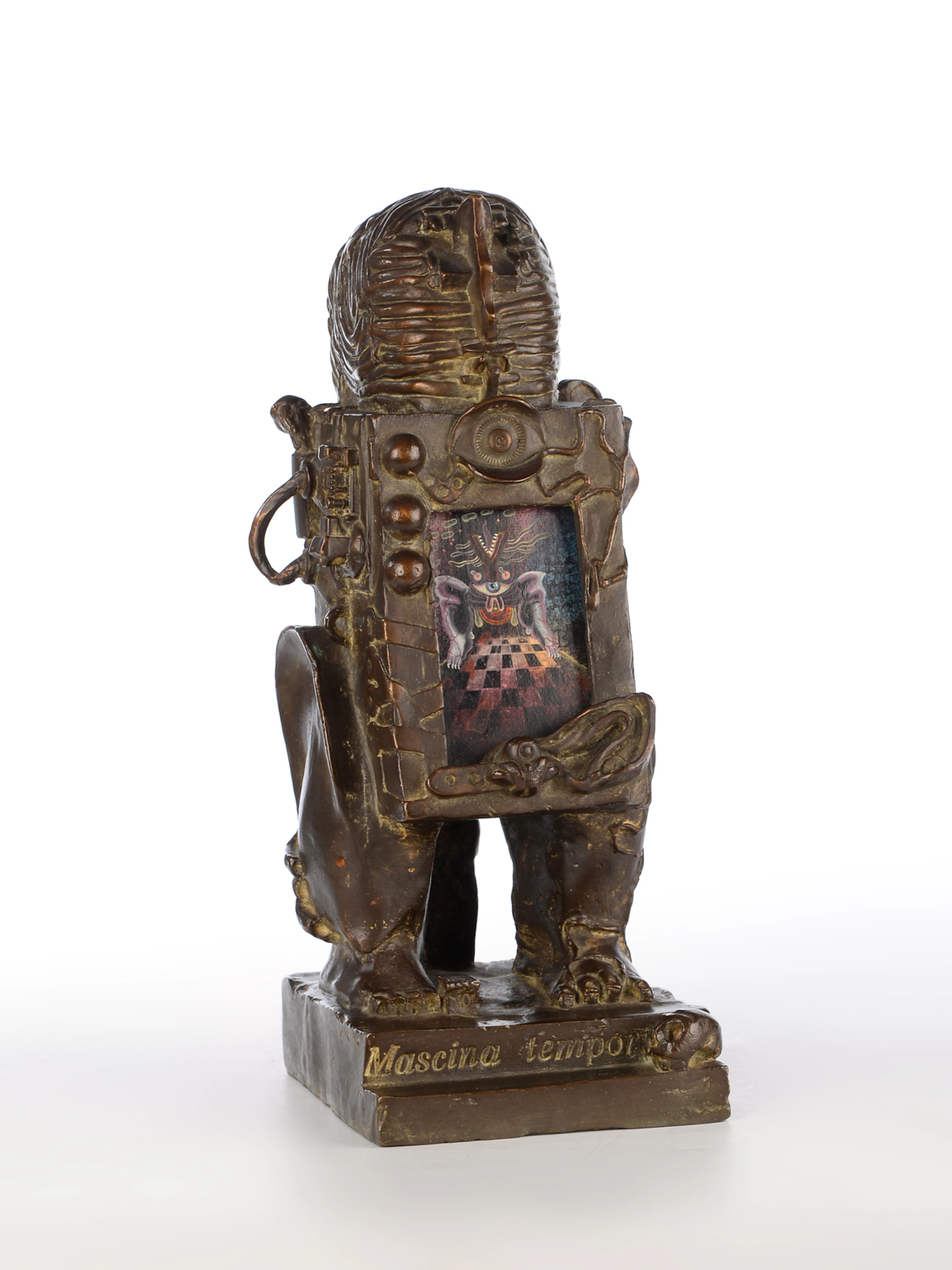 UWE BREMER. Die Zeitmaschine / machina temporis, Bronzeskulptur aus 1984.