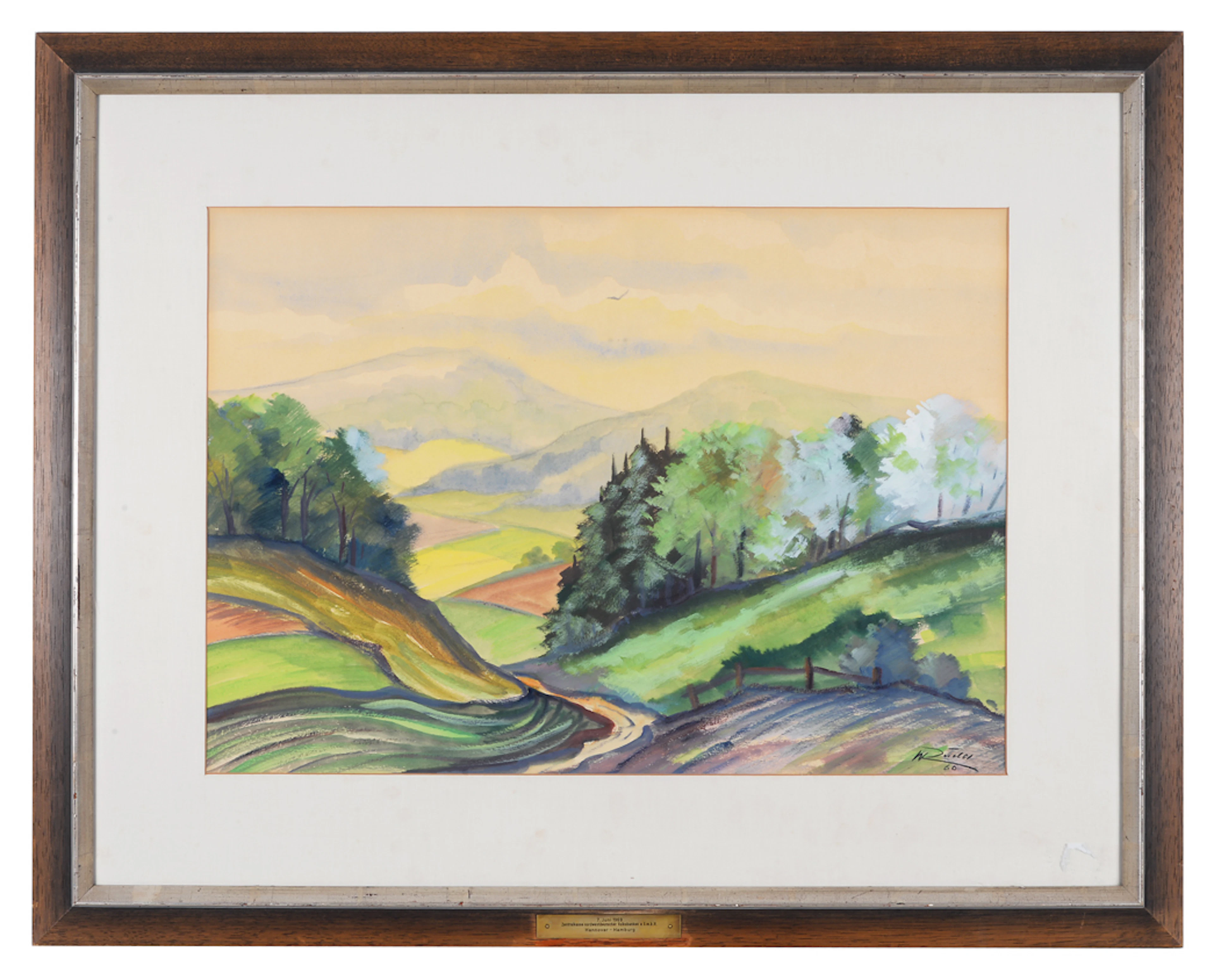 UNBEKANNTER KÜNSTLER. Sommerlandschaft. Aquarell im expressionistischen Stil.