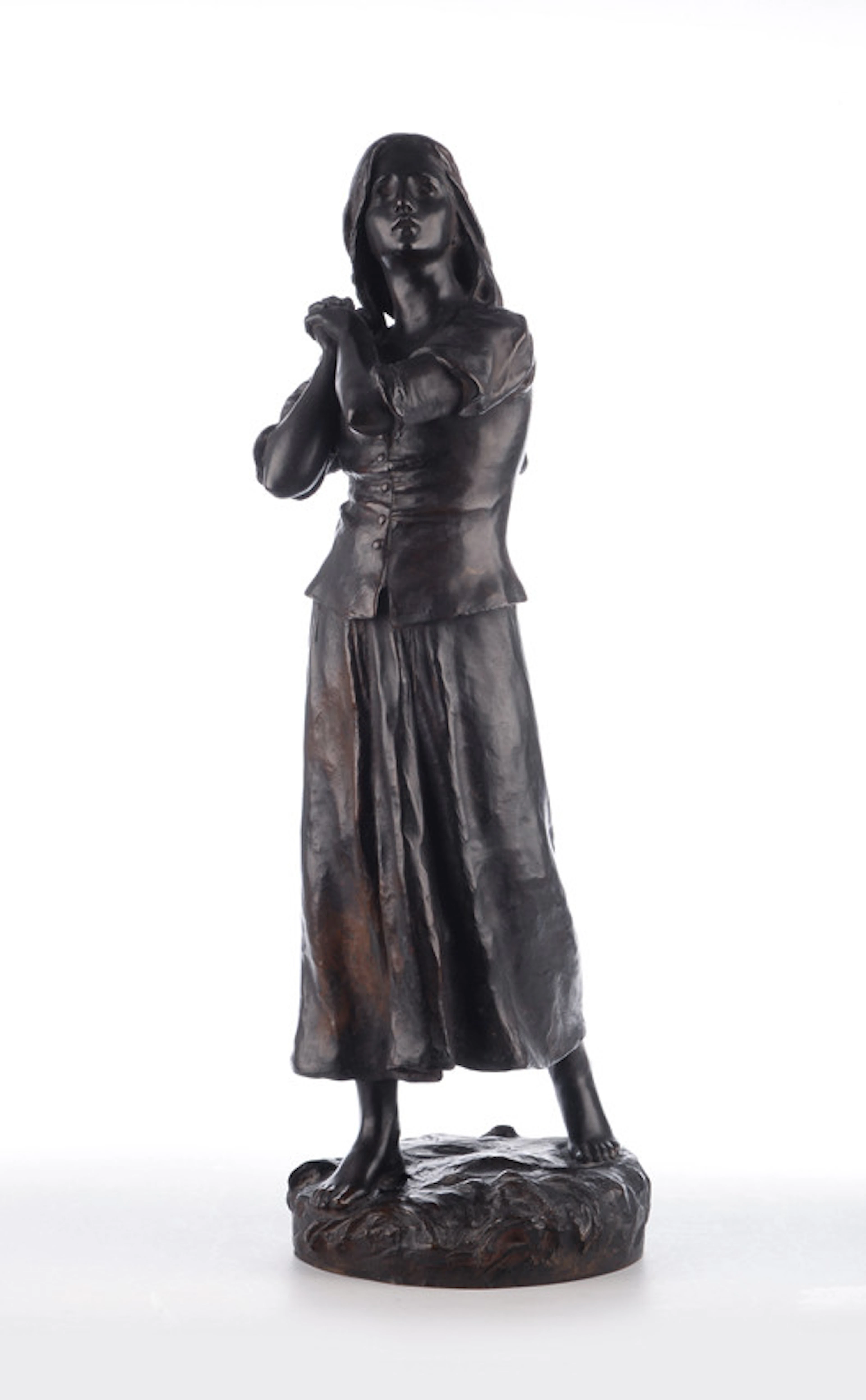 FRANCOIS-RAOUL LARCHE. Jeanne d´Arc. Massive Bronzeskulptur. Datierung um 1890.