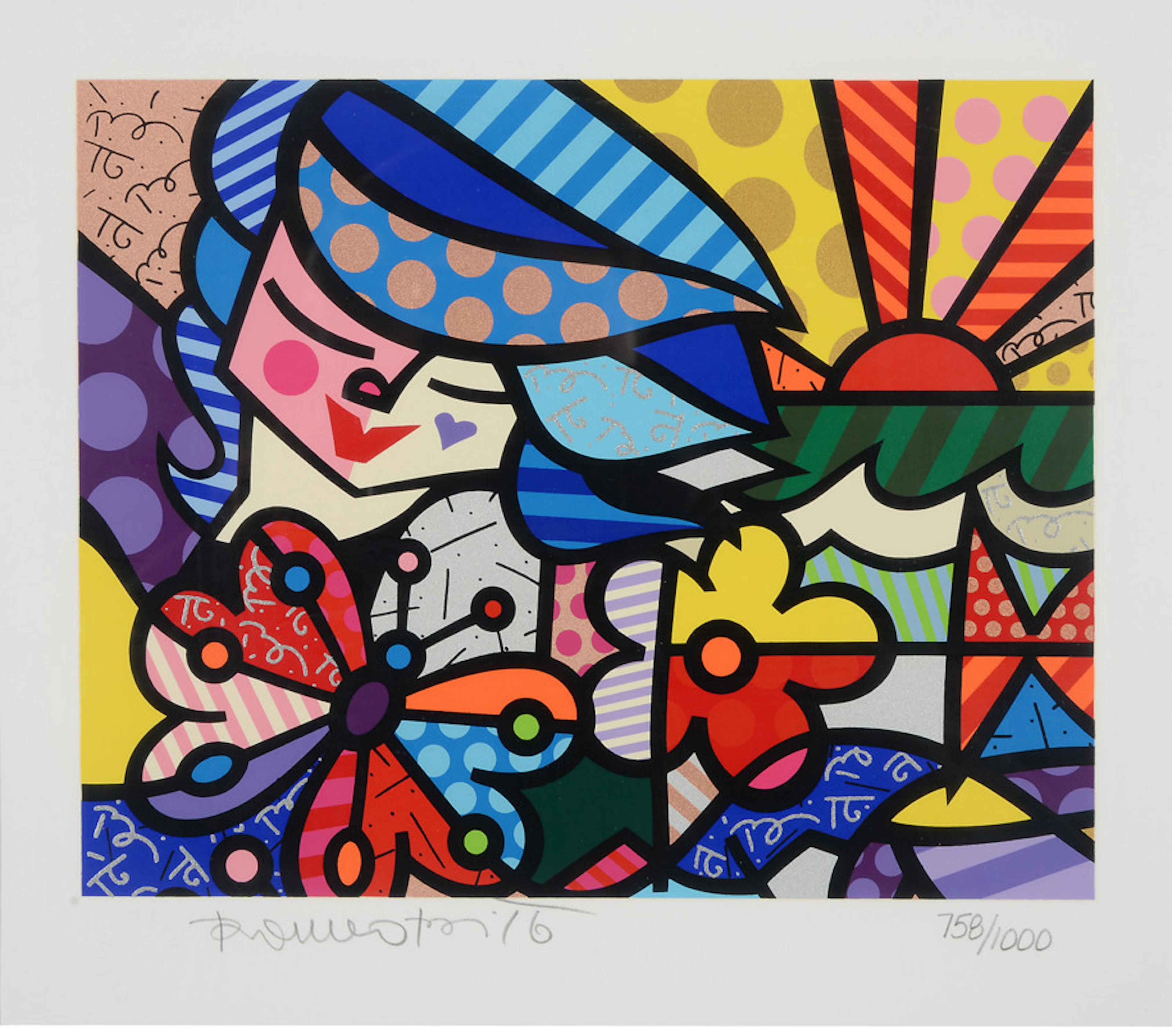 ROMERO BRITTO. "From the Britto Garden". Lithographie. 758 von 1000.