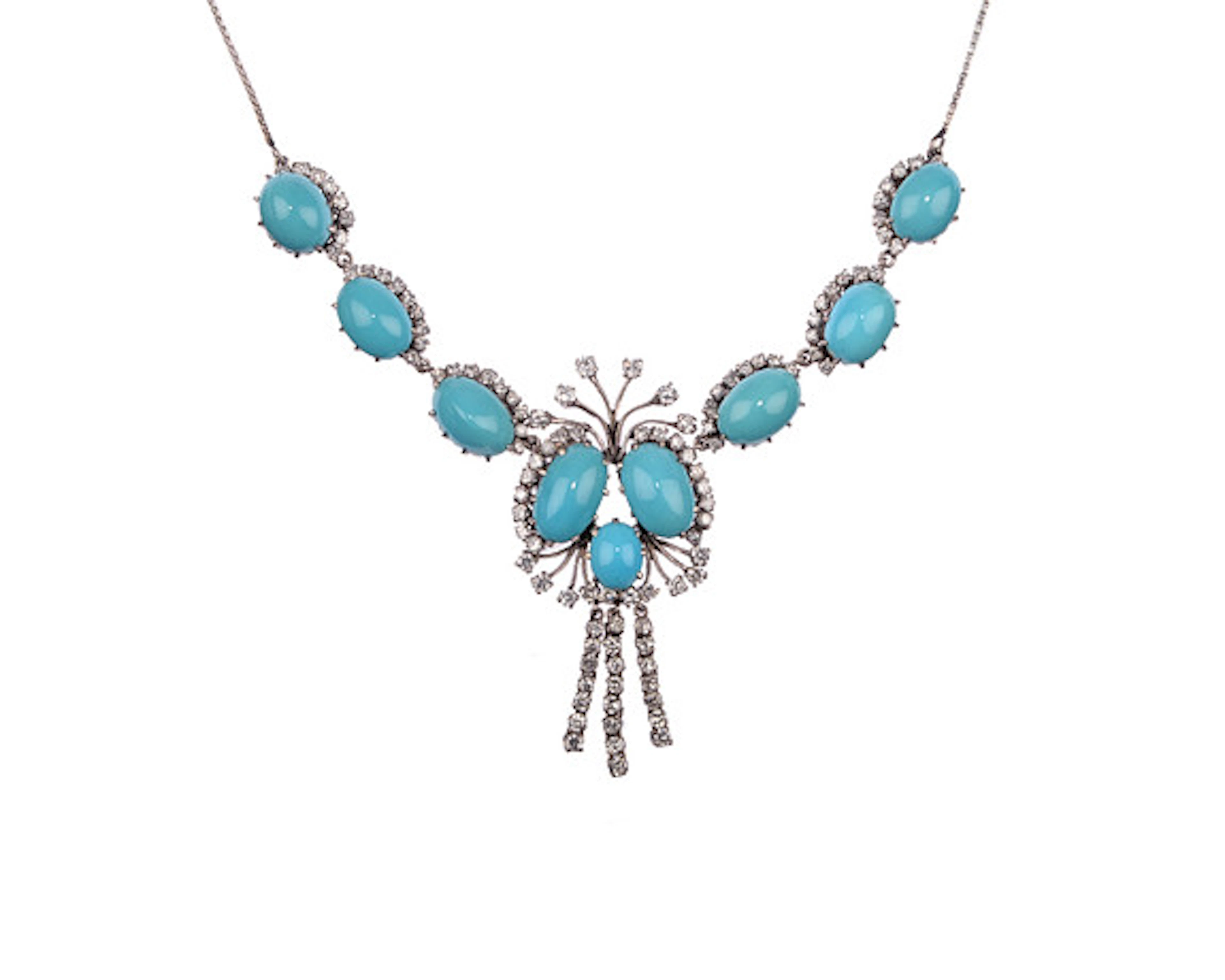 VINTAGE HALSBAND med turkoser och diamante…