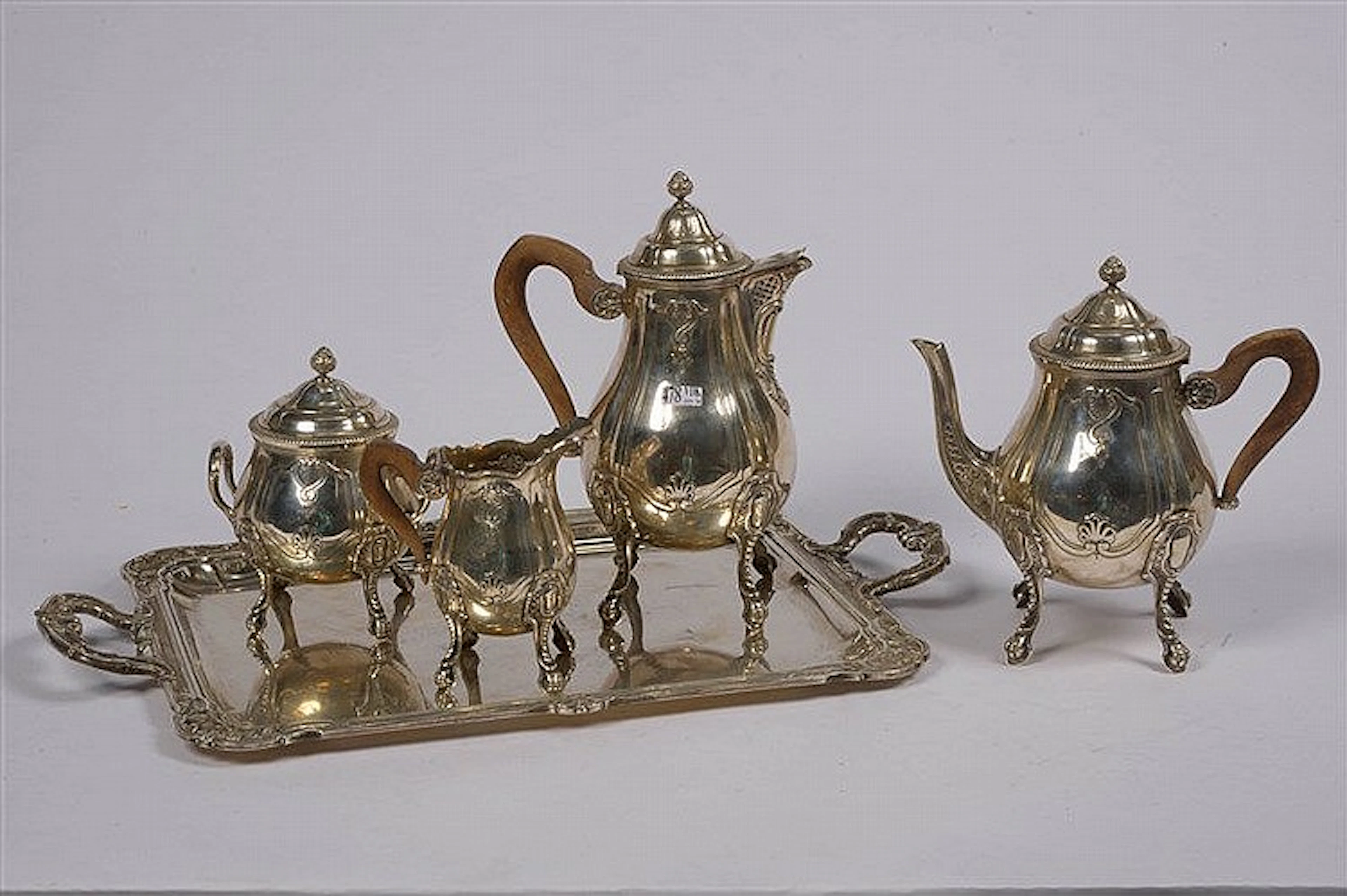 DELHEID (1862 - 1980) - Service à café et à thé quadripode de style Louis X