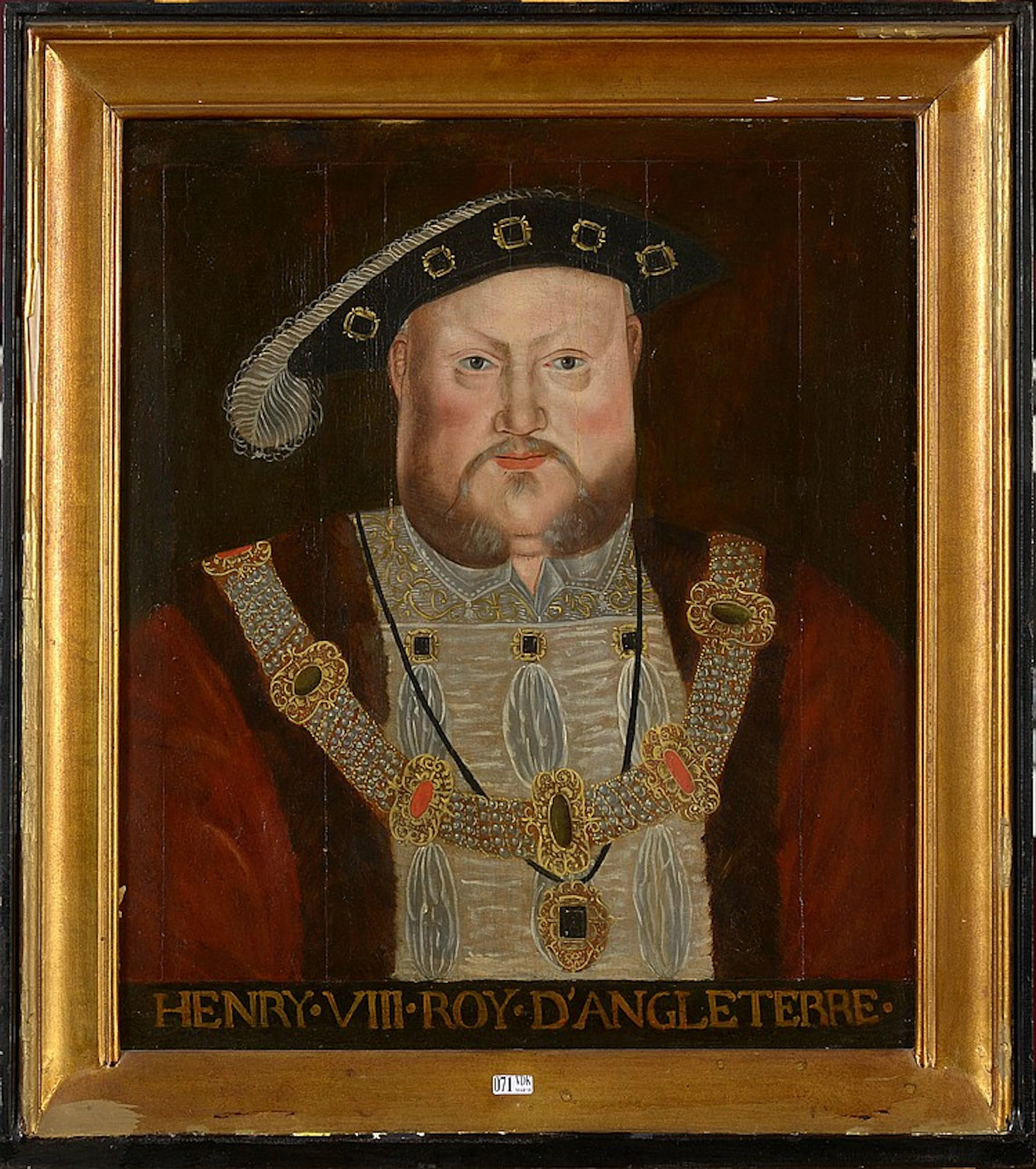 Huile sur panneau parqueté "Henry VIII