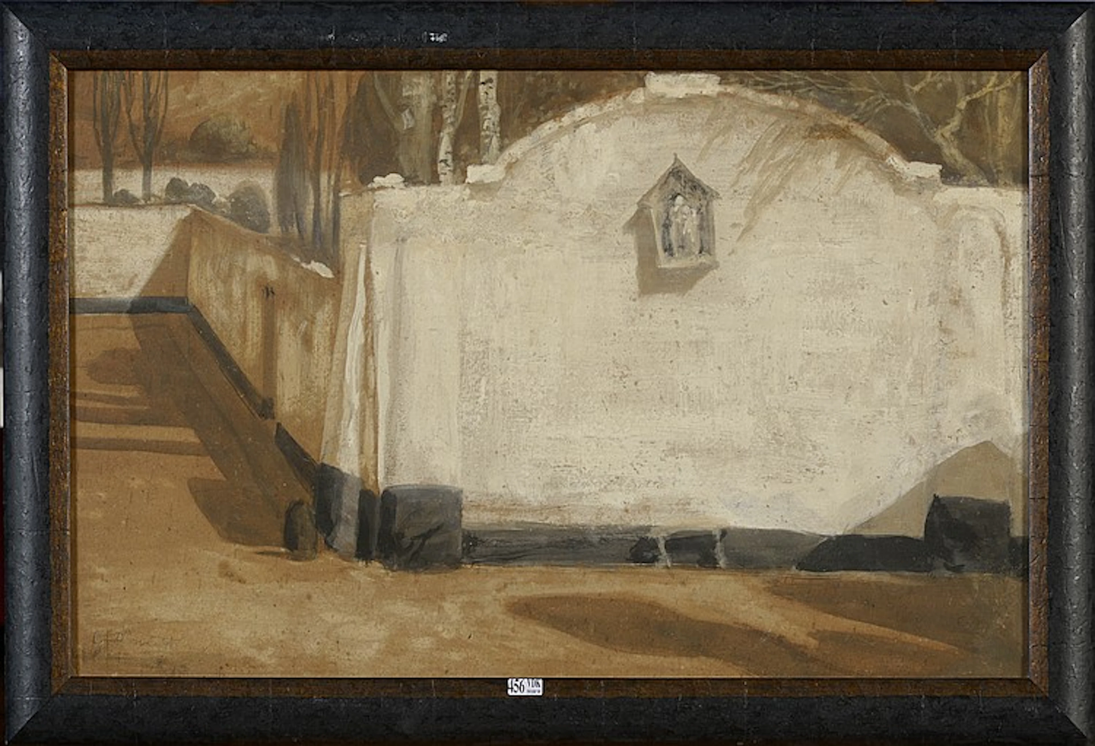 Gouache sur carton "Béguinage"