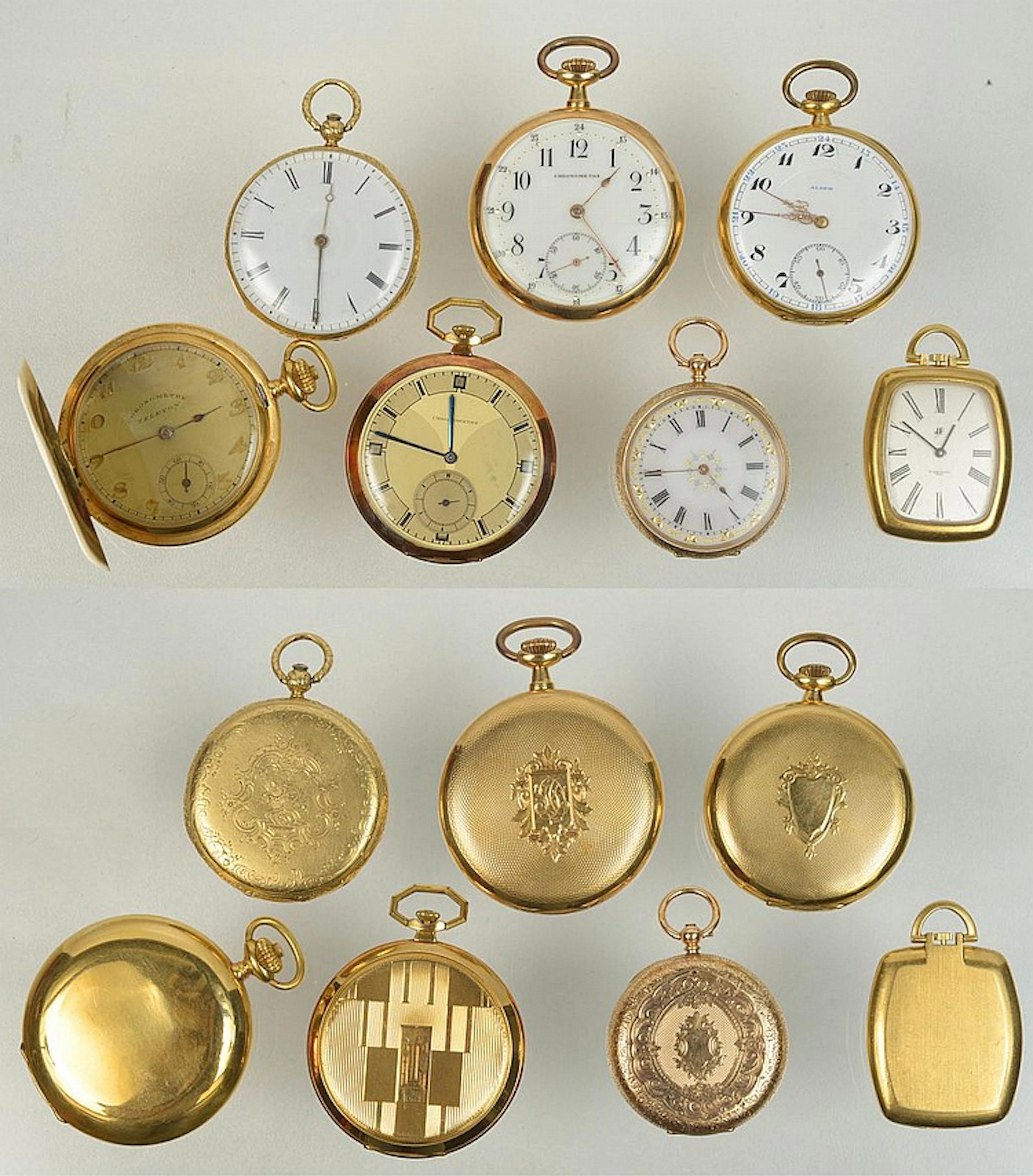 Lot de 7 montres goussets: 6 en or jaune 18 carats dont...