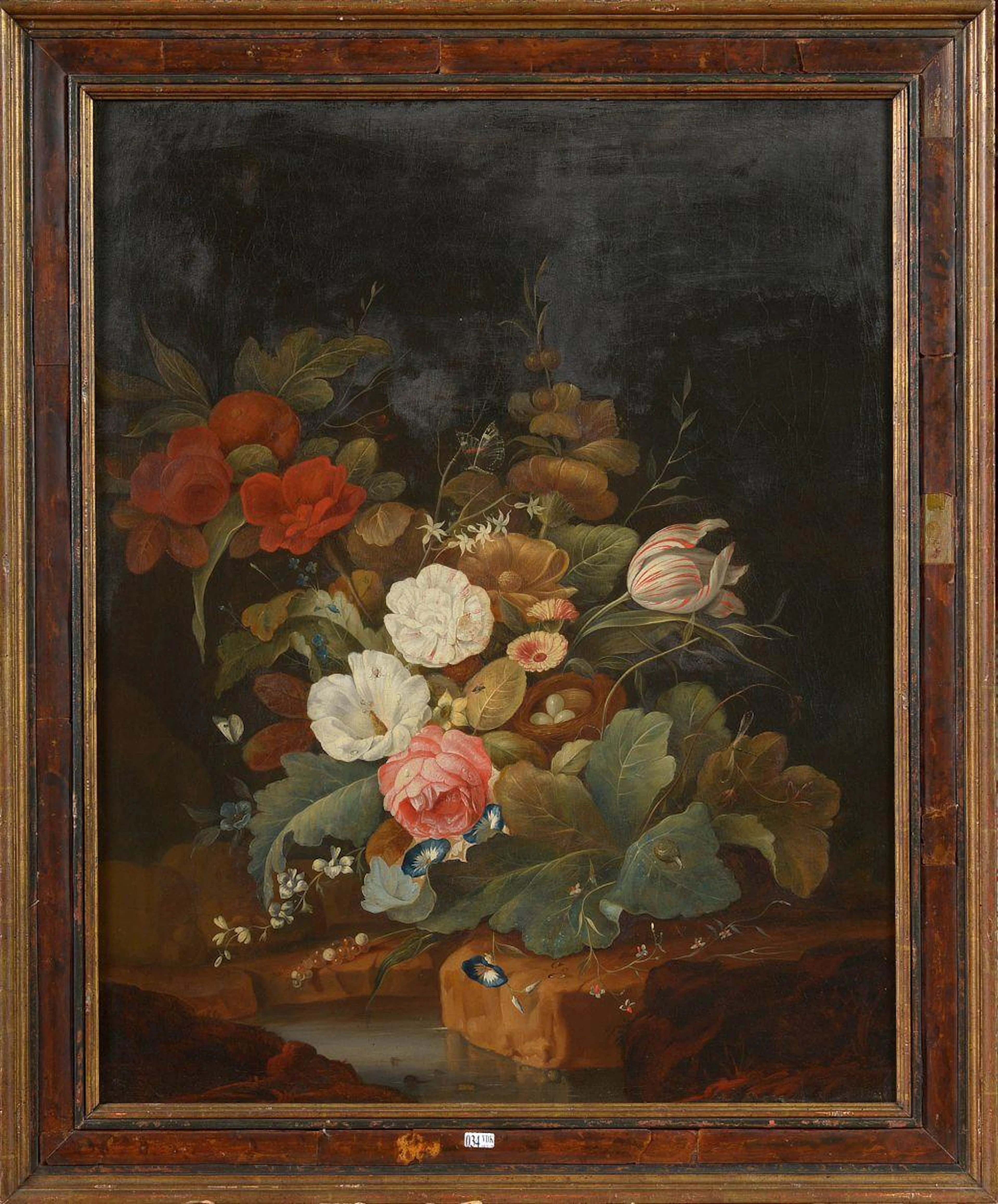 RUYSCH Rachel (1664 - 1750) Huile sur toile marouflée sur...