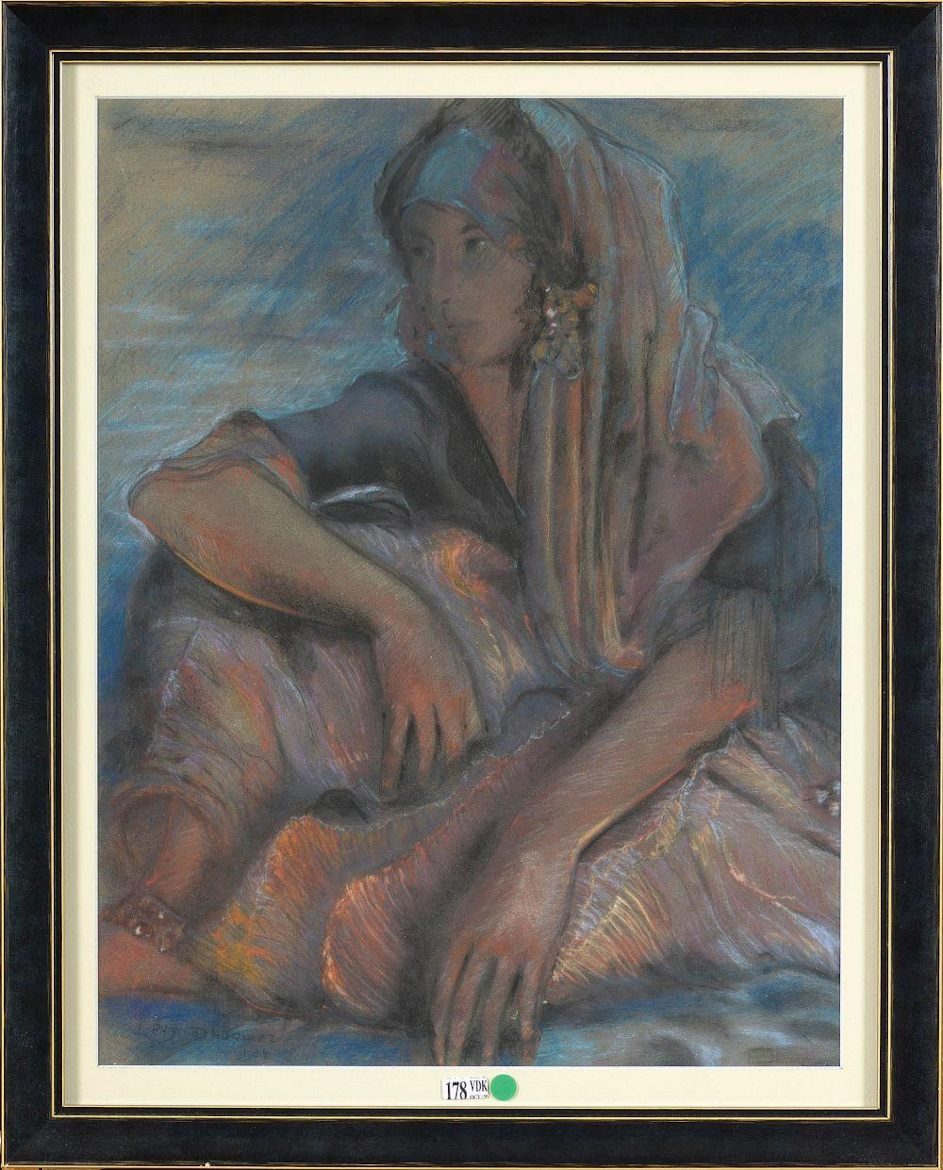 LEVY-DHURMER Lucien (1865 - 1953) "La belle orientale" pastel sur papier
