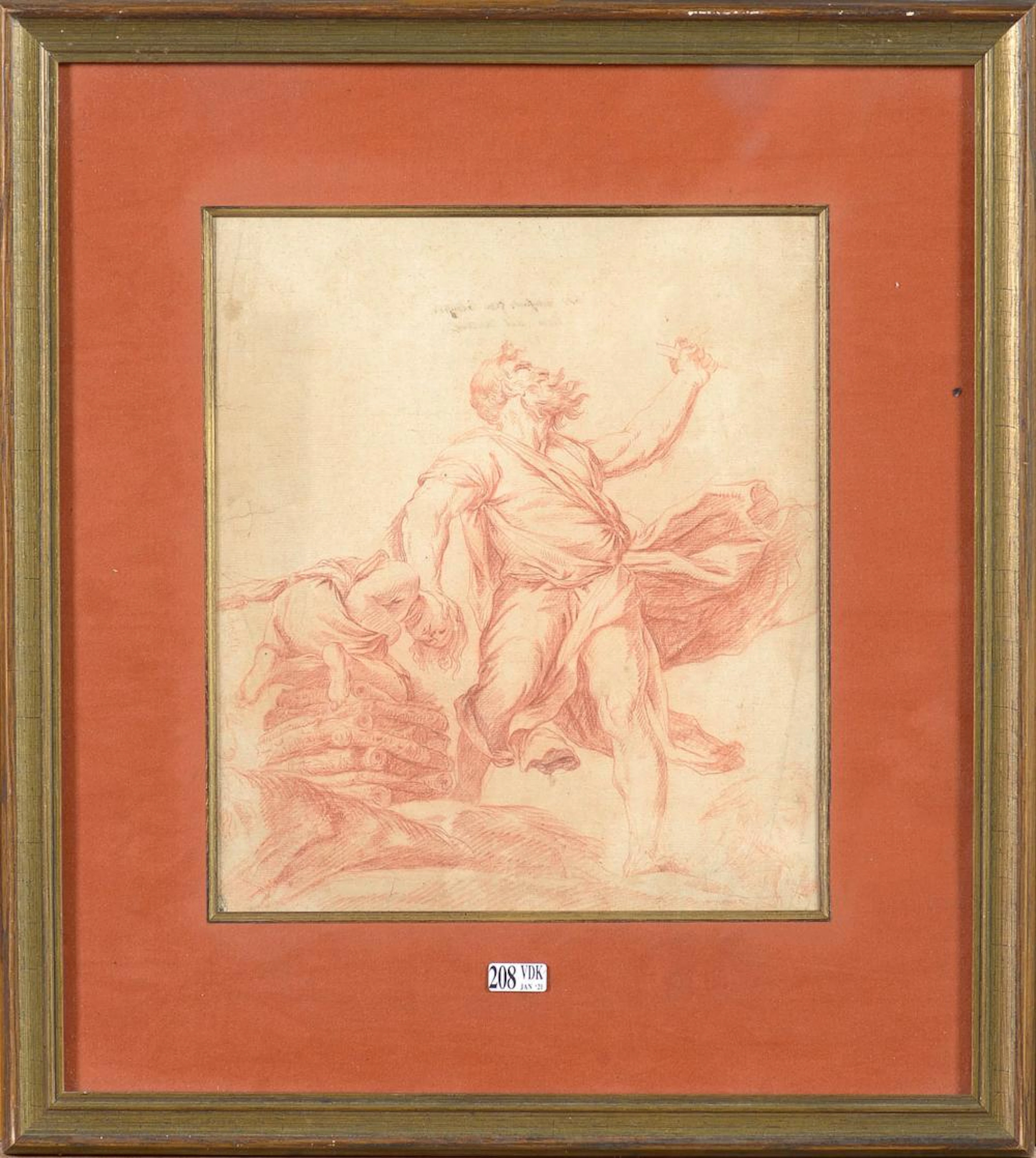 "Le Sacrifice d'Isaac" sanguine sur papier. D'après le Titien. Voir en bas