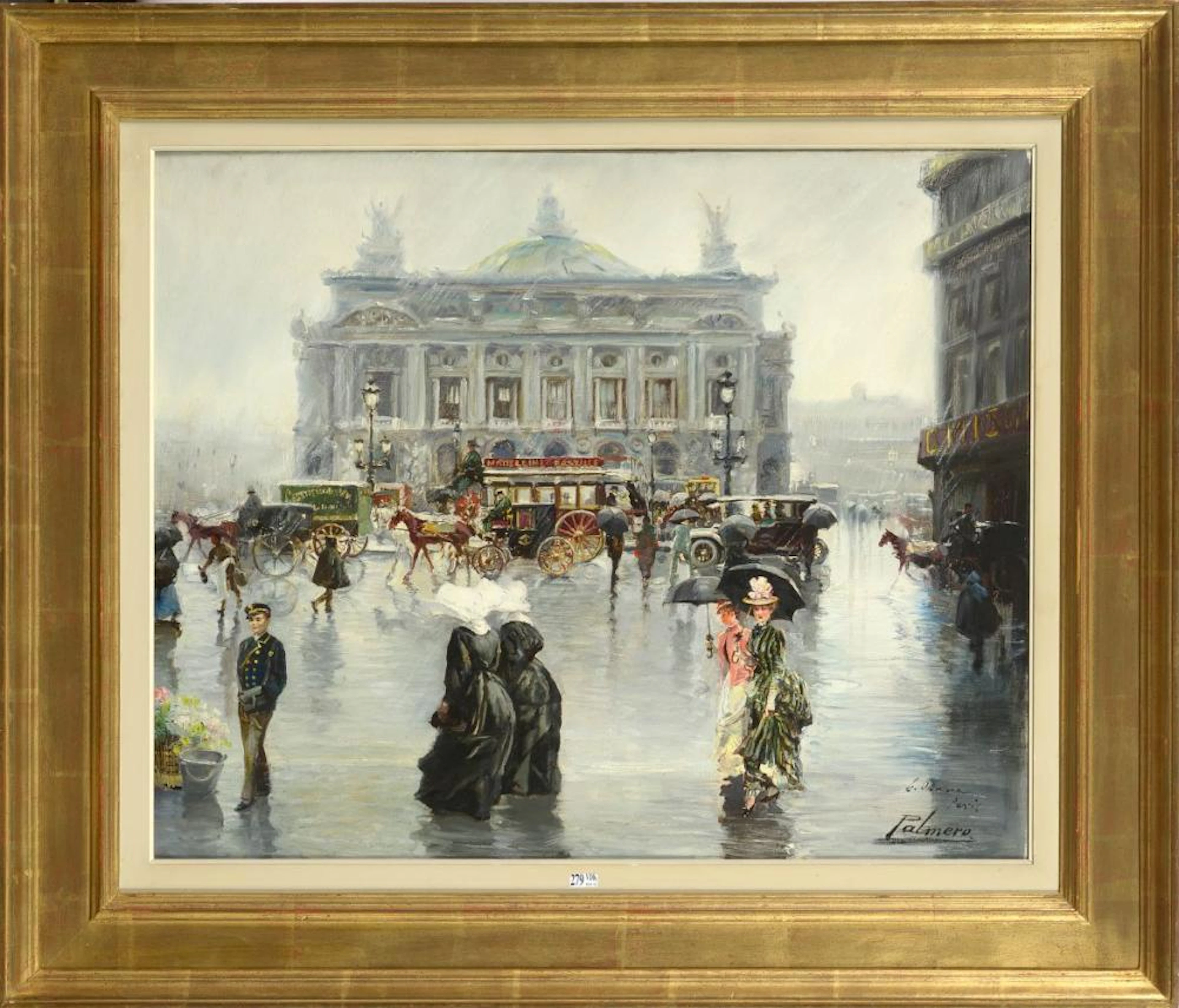 PALMERO DE GREGORIO Alfredo (1901 - 1991) Huile sur toile "Vue de l'Op