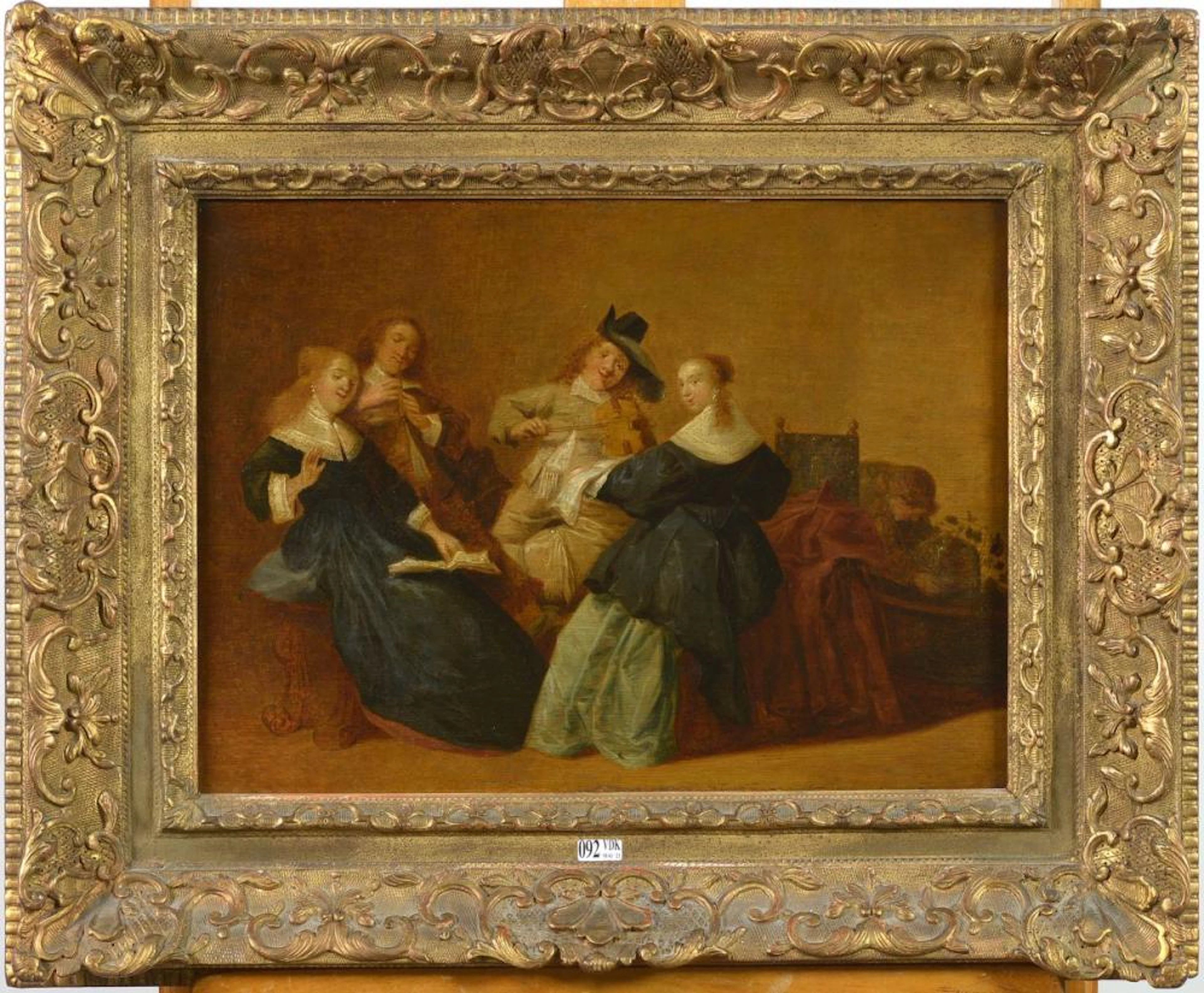 HALS Dirck (1591 - 1656). Attribué à. Huile sur panneau de chêne "Les