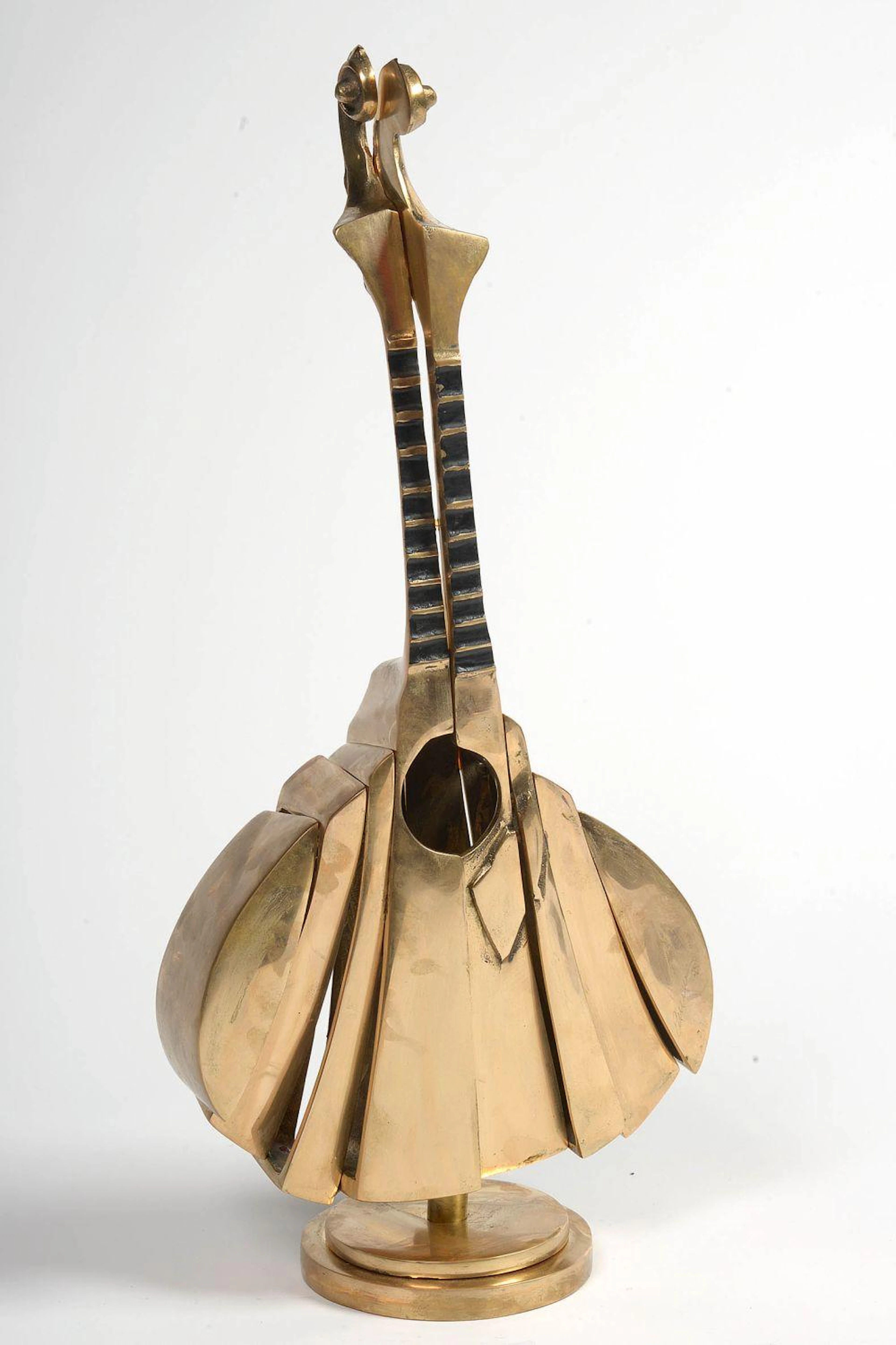 "Guitare portugaise" en bronze doré