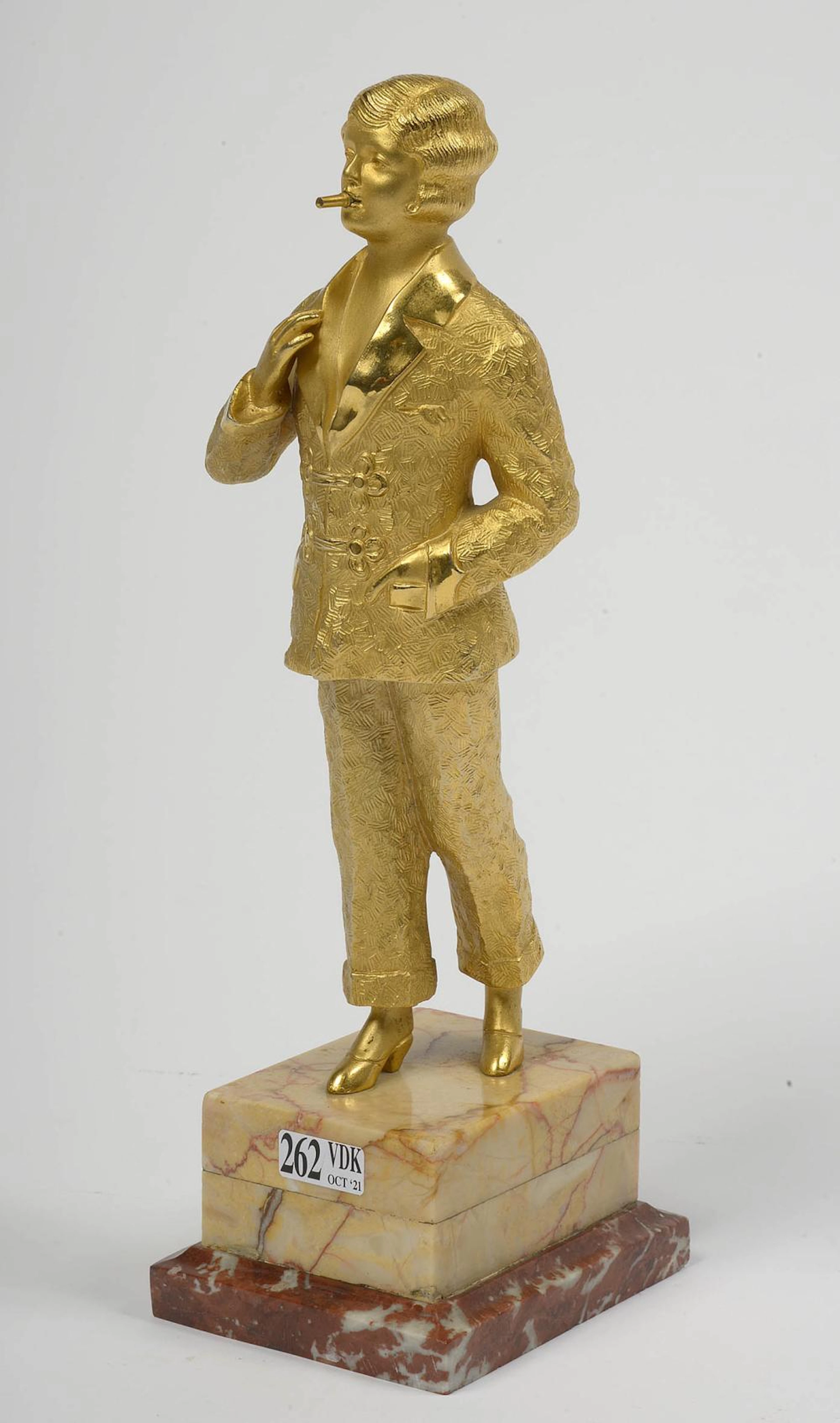 SCULPTURES "Georges Sand" en bronze doré et ciselé...