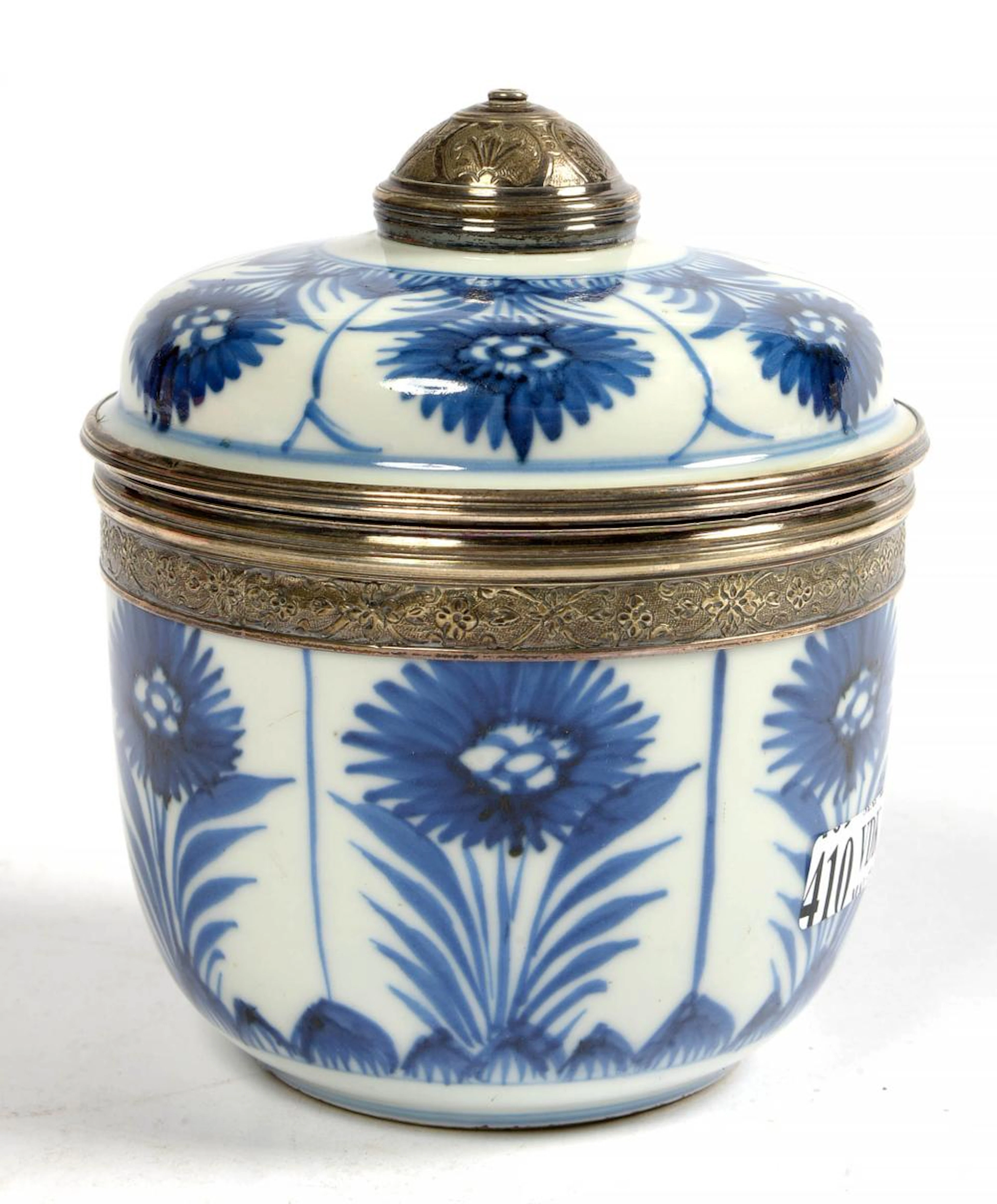 Art chinois Pot couvert en porcelaine bleue et blanche de...